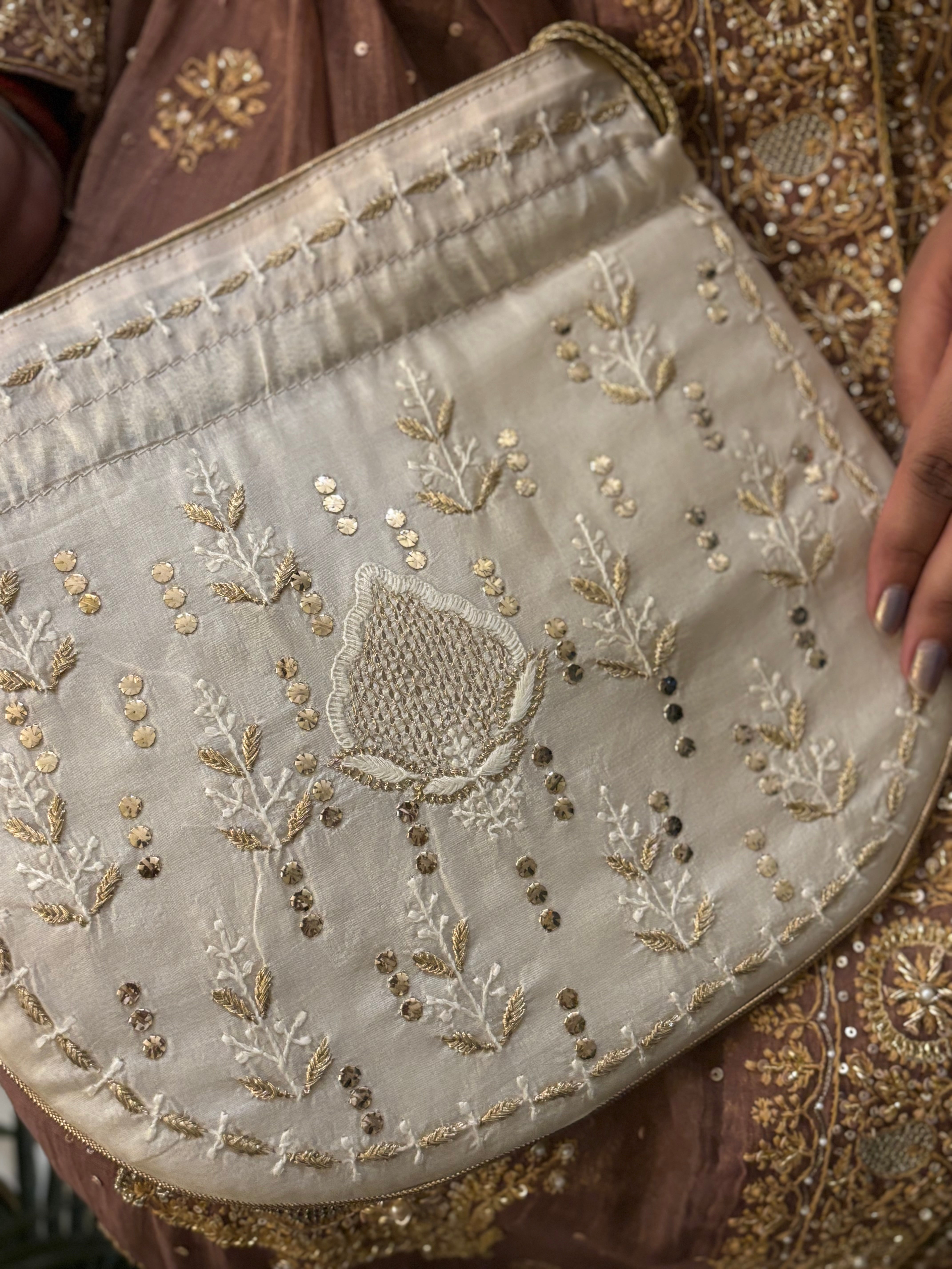 Ivory Chikankari and Mukaish Batua