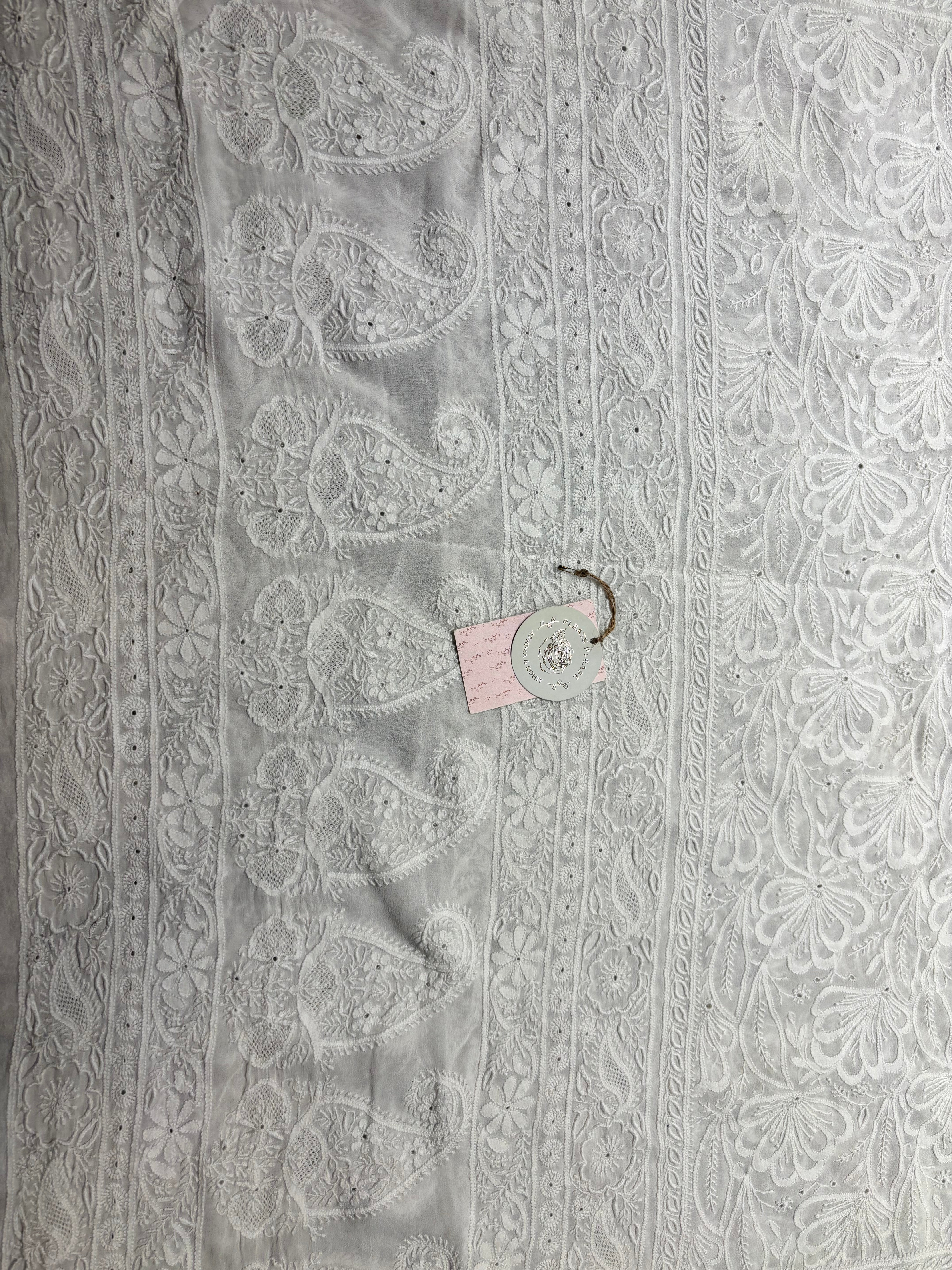 Dyeable Pure & Premium Georgette Chikankari Dupatta