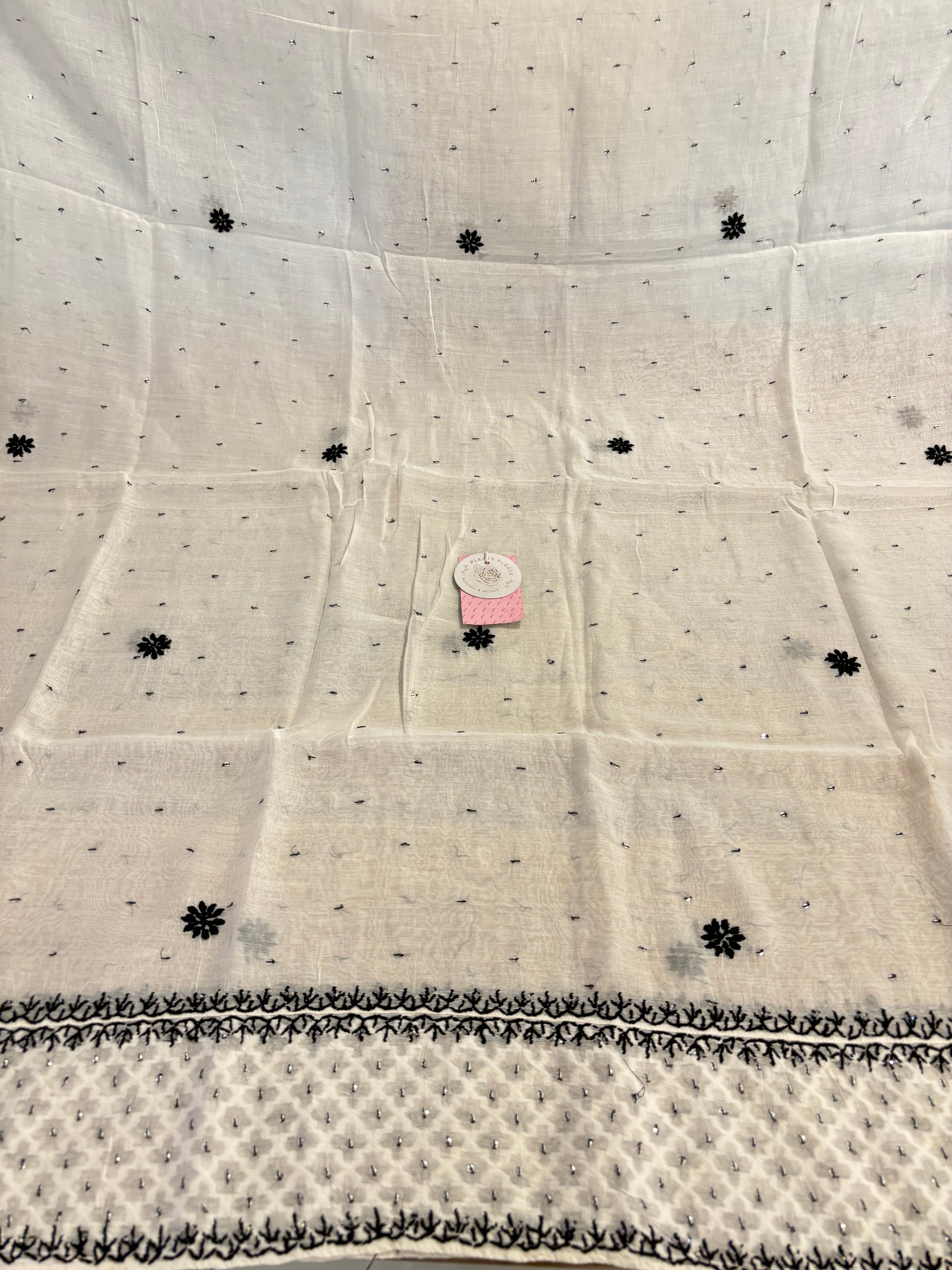 Dyeable Pure Chanderi Chikankari Anarkali & Dupatta Set