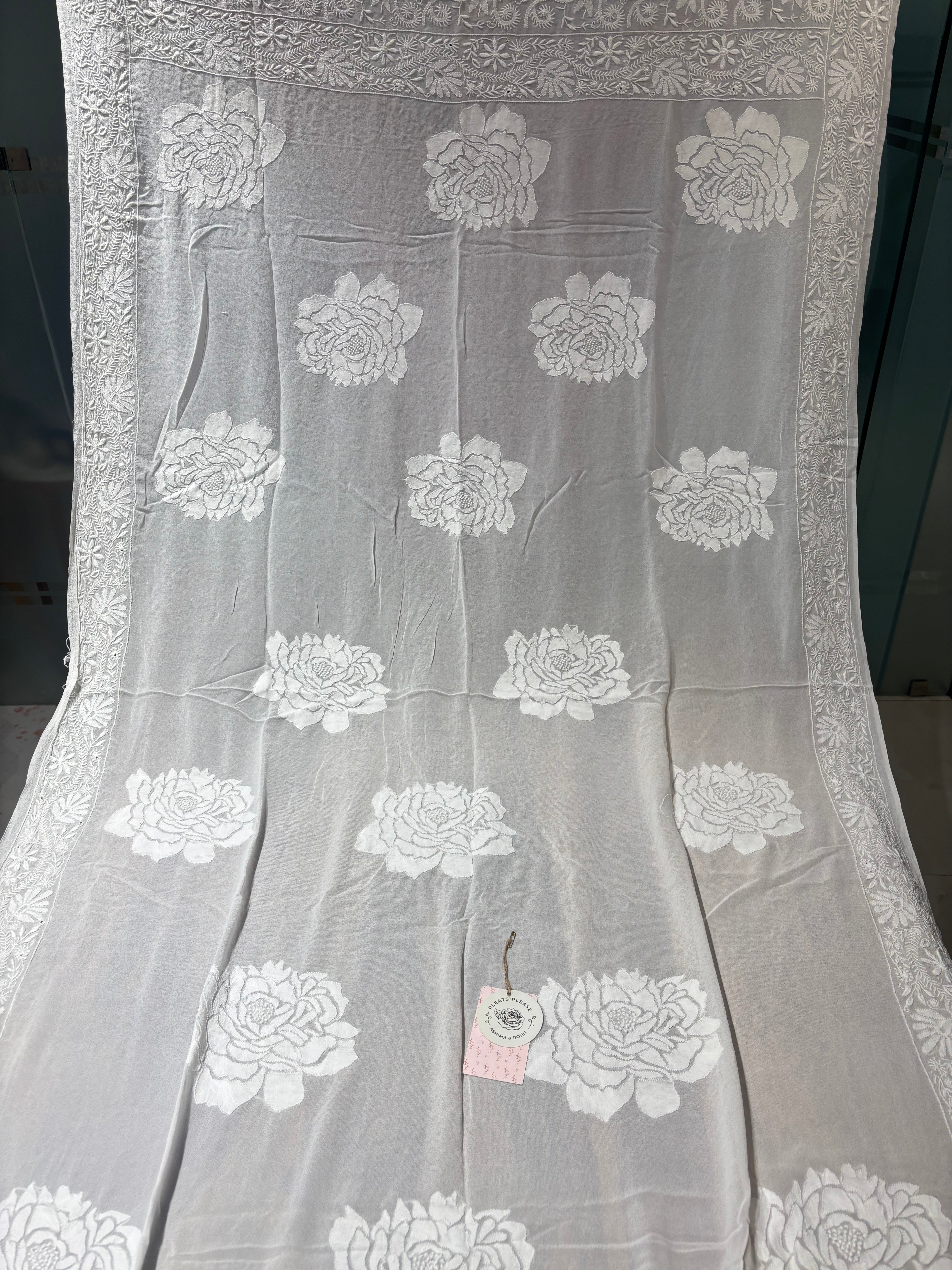 Dyeable Pure & Premium Georgette Chikankari Dupatta