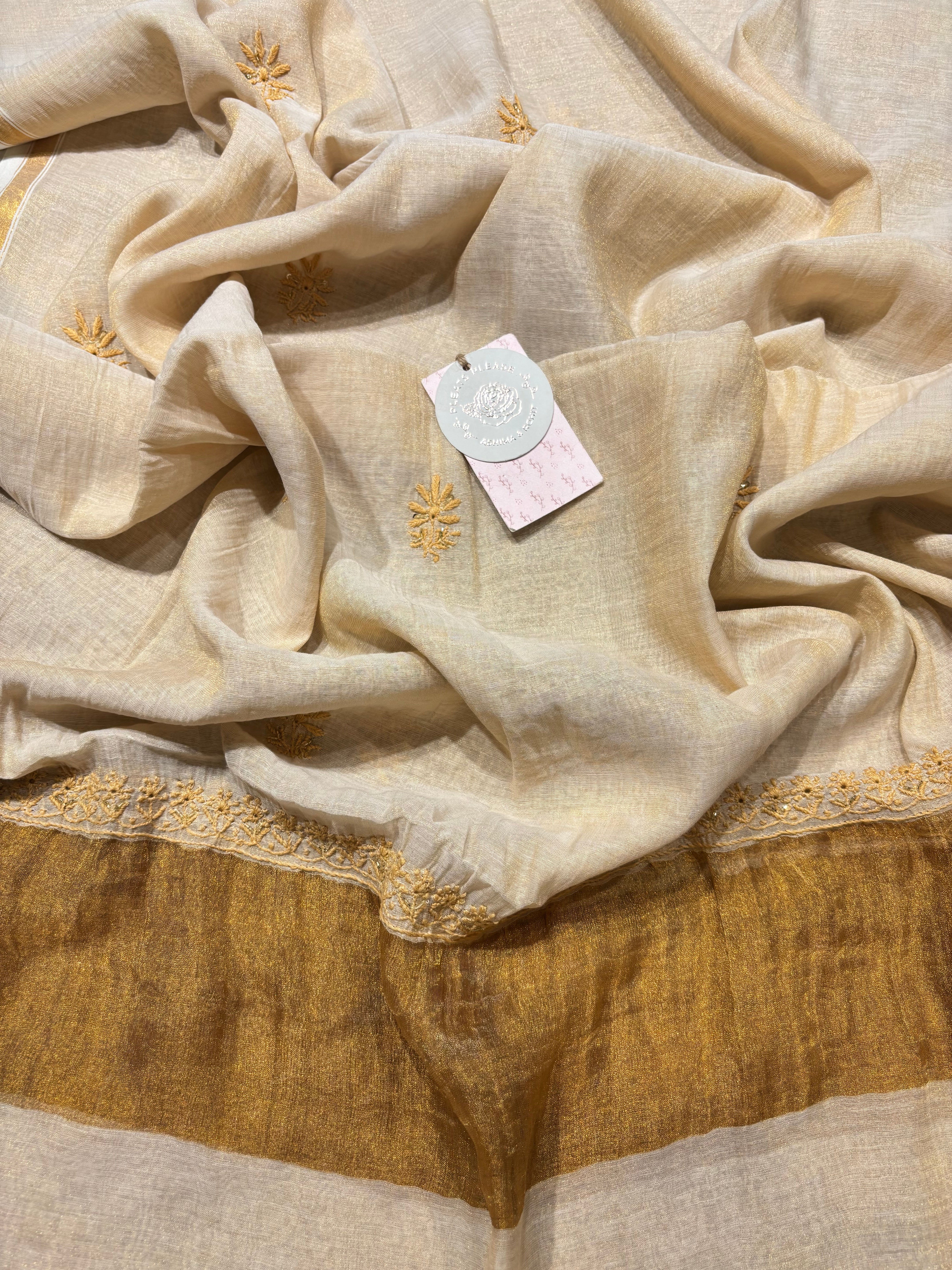 Dyeable Pure & Premium Tissue Chikankari Anarkali & Dupatta Set