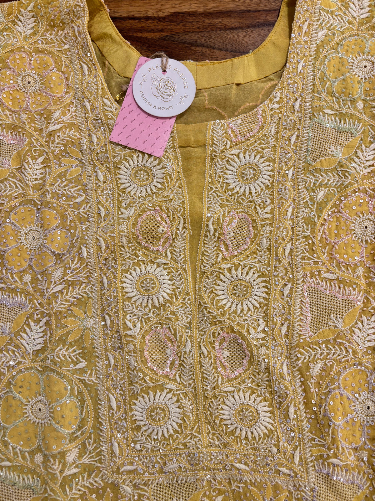 Mustard Yellow Pure & Premium Georgette Chikankari Kurta & Dupatta