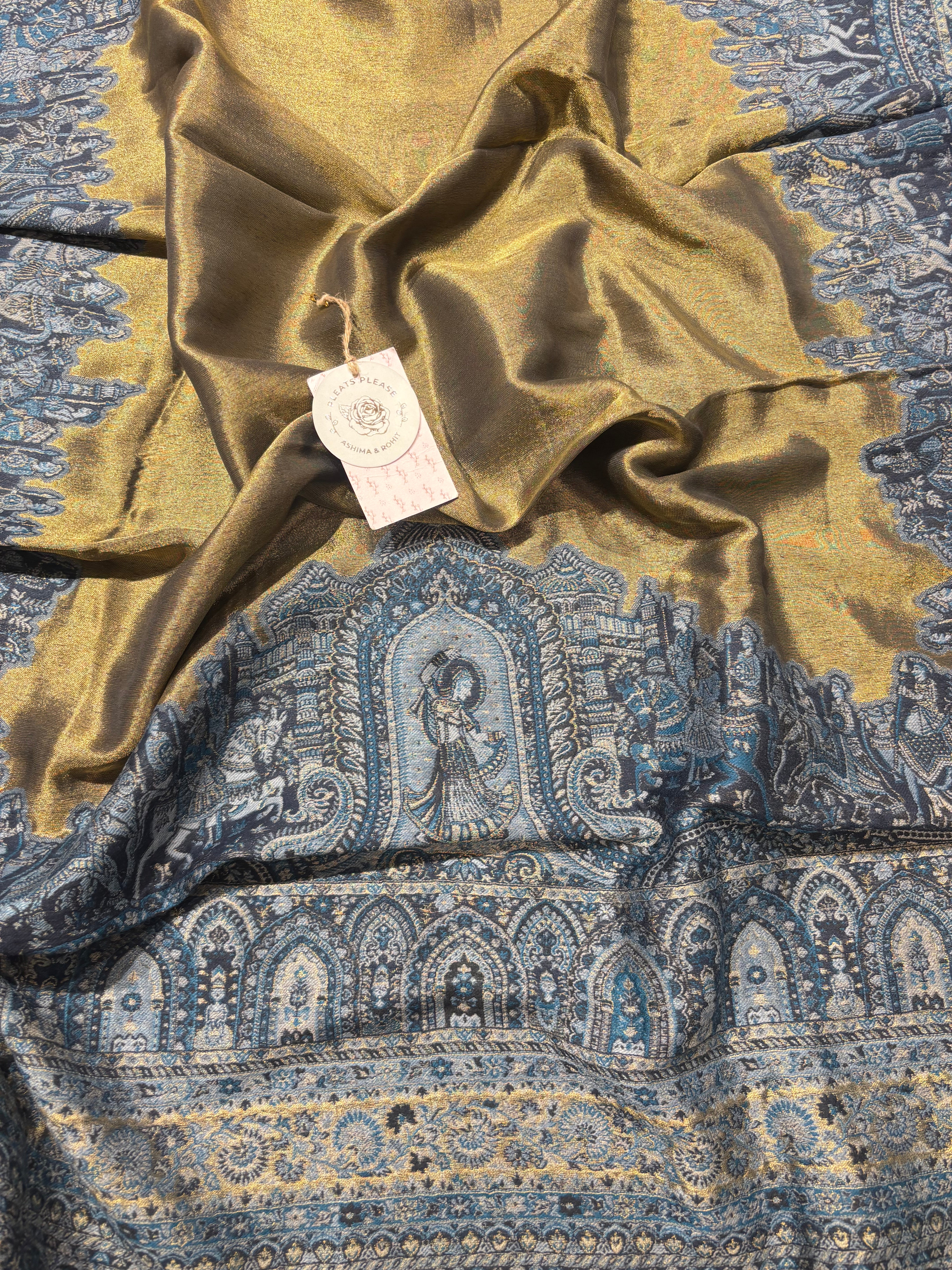 Pure and Premium Zari Tissue Woolen Cashmere Shawl