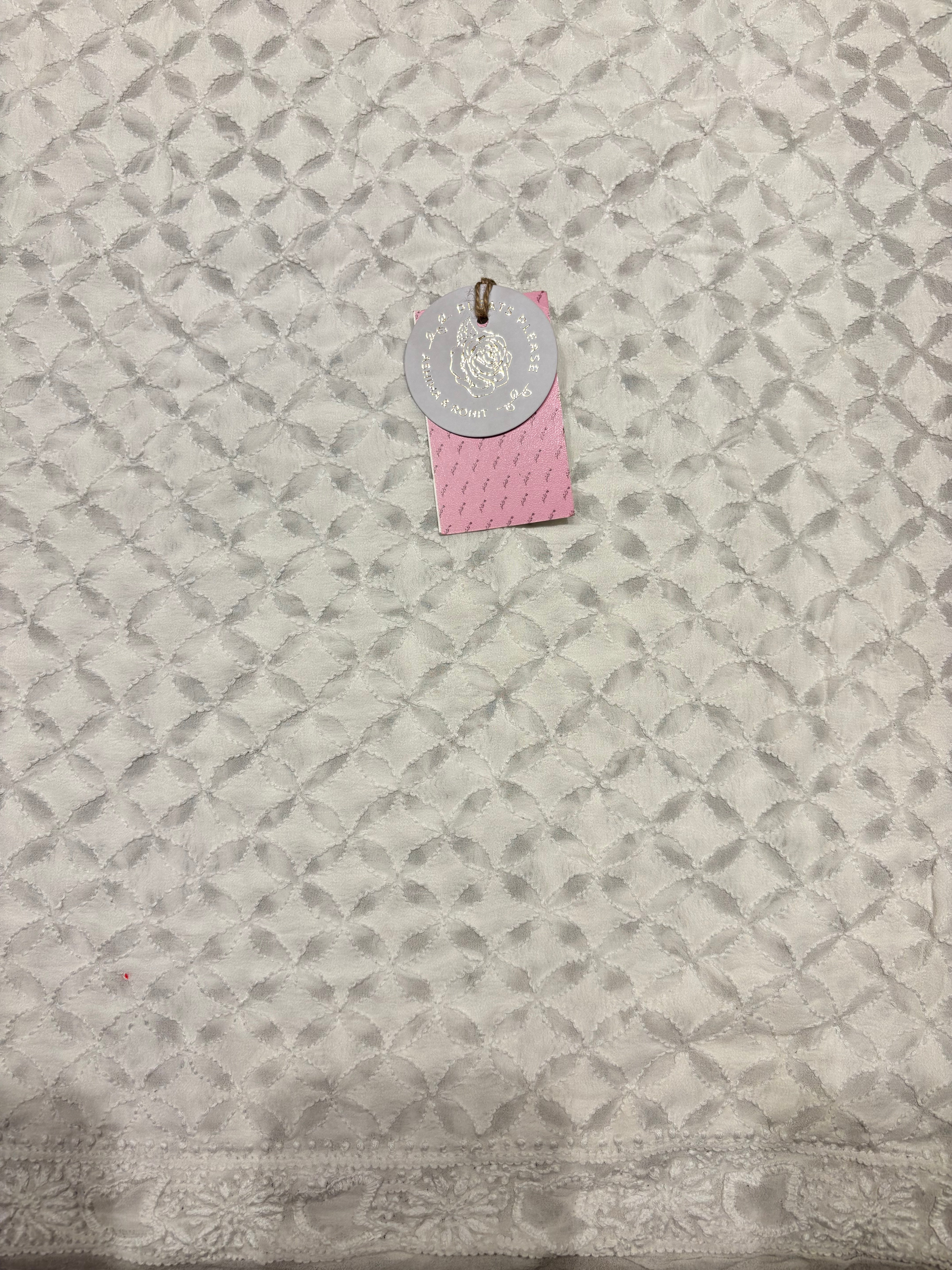 Dyeable Pure and Premium Georgette Chikankari Men’s Kurta Fabric