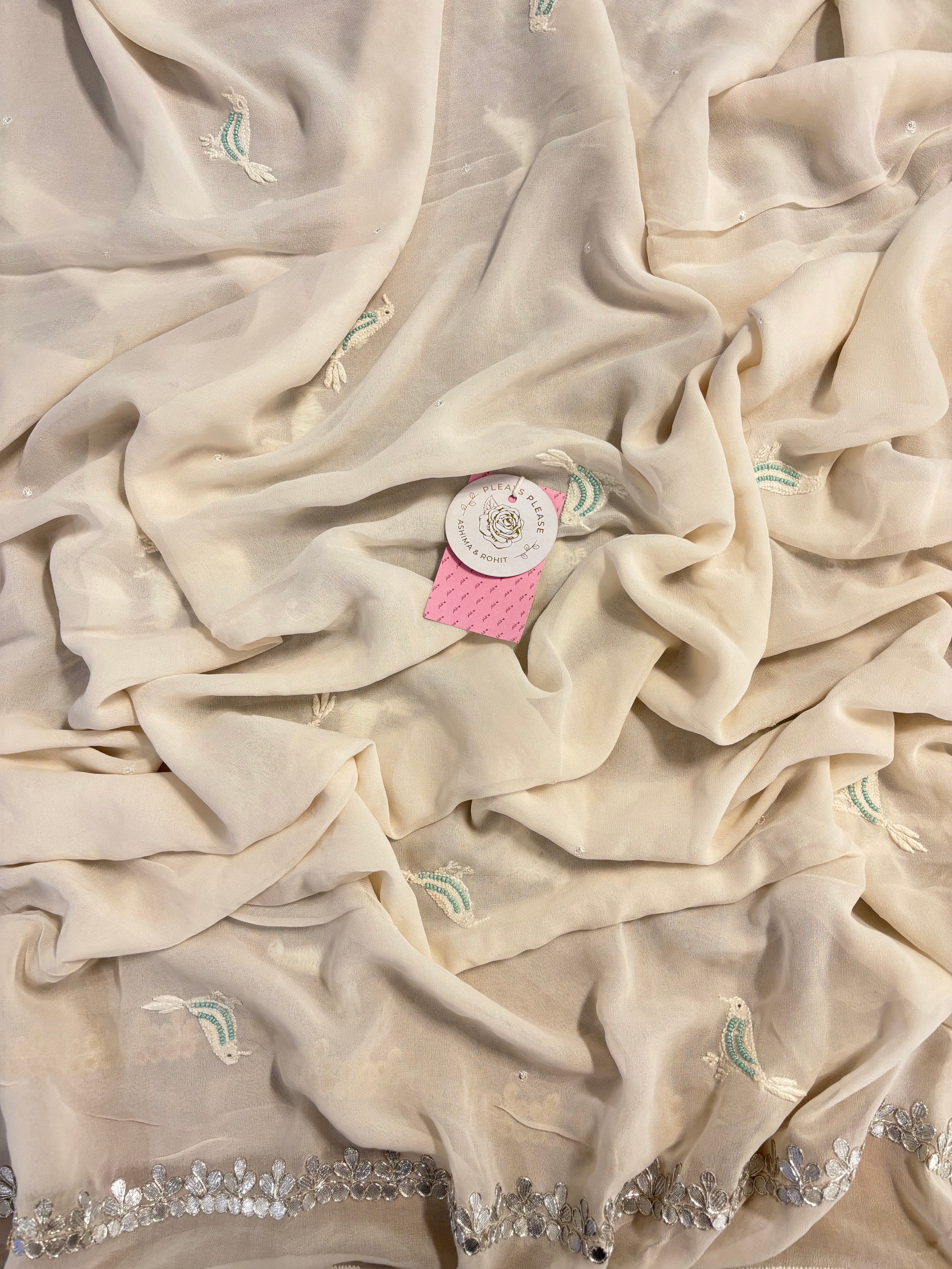 Dyeable Pure & Premium Georgette Gota Patti Chikankari Kurta & Dupatta