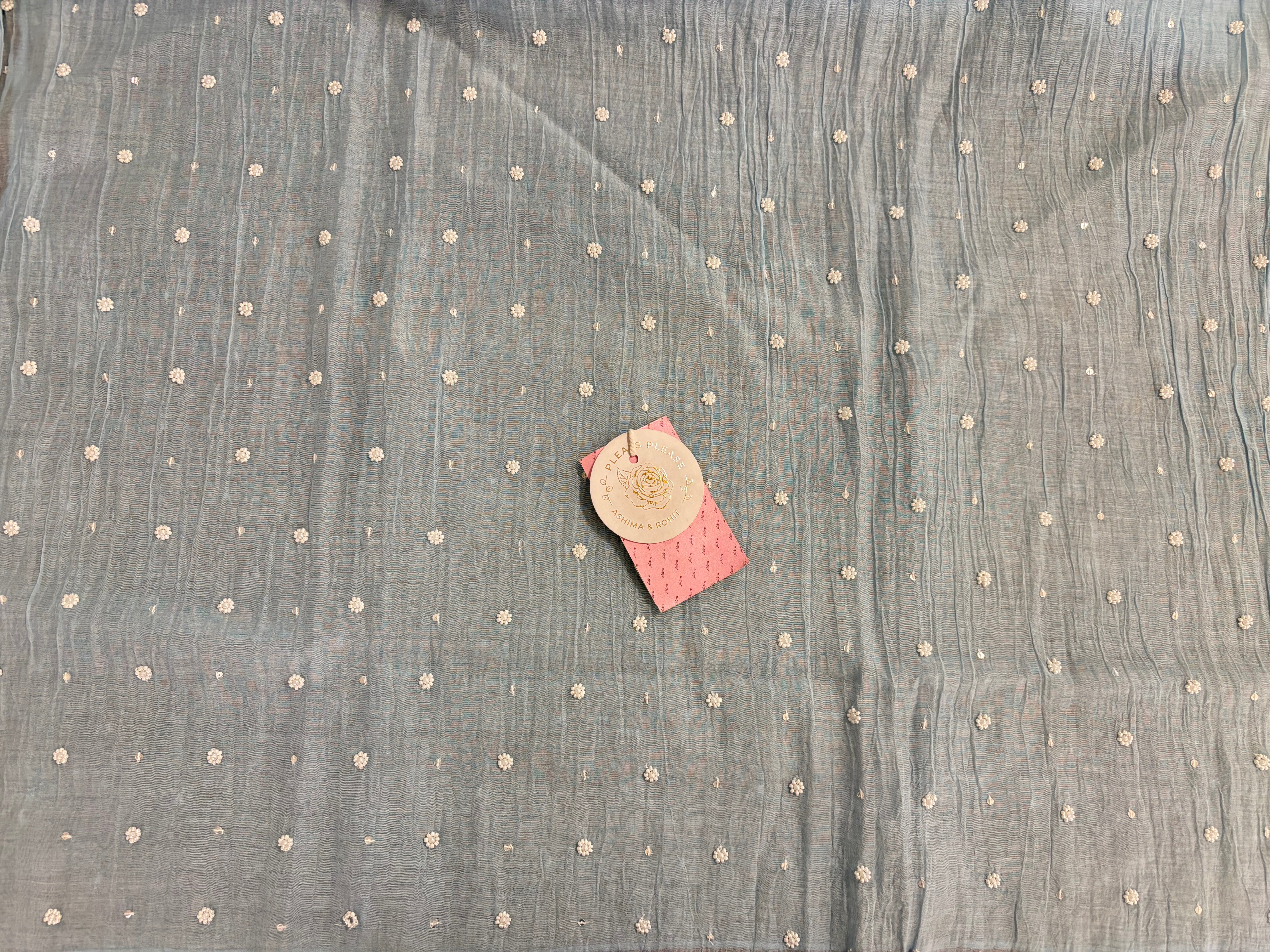 Pastel Blue Pure Chanderi Ombre Chikankari Kurta & Dupatta - Pleats PleaseChikankari