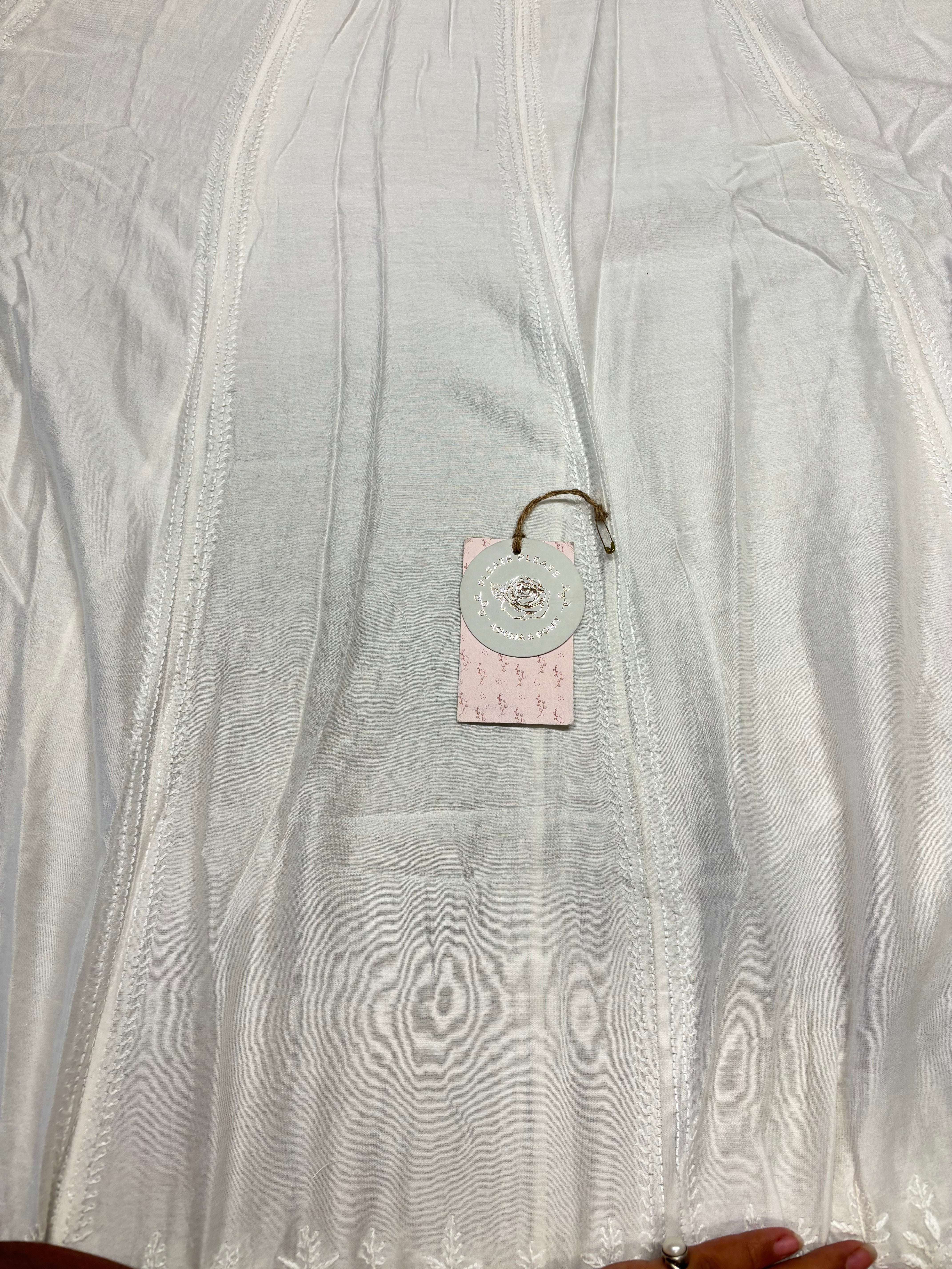 Dyeable Chanderi silk Chikankari Anarkali and Dupatta