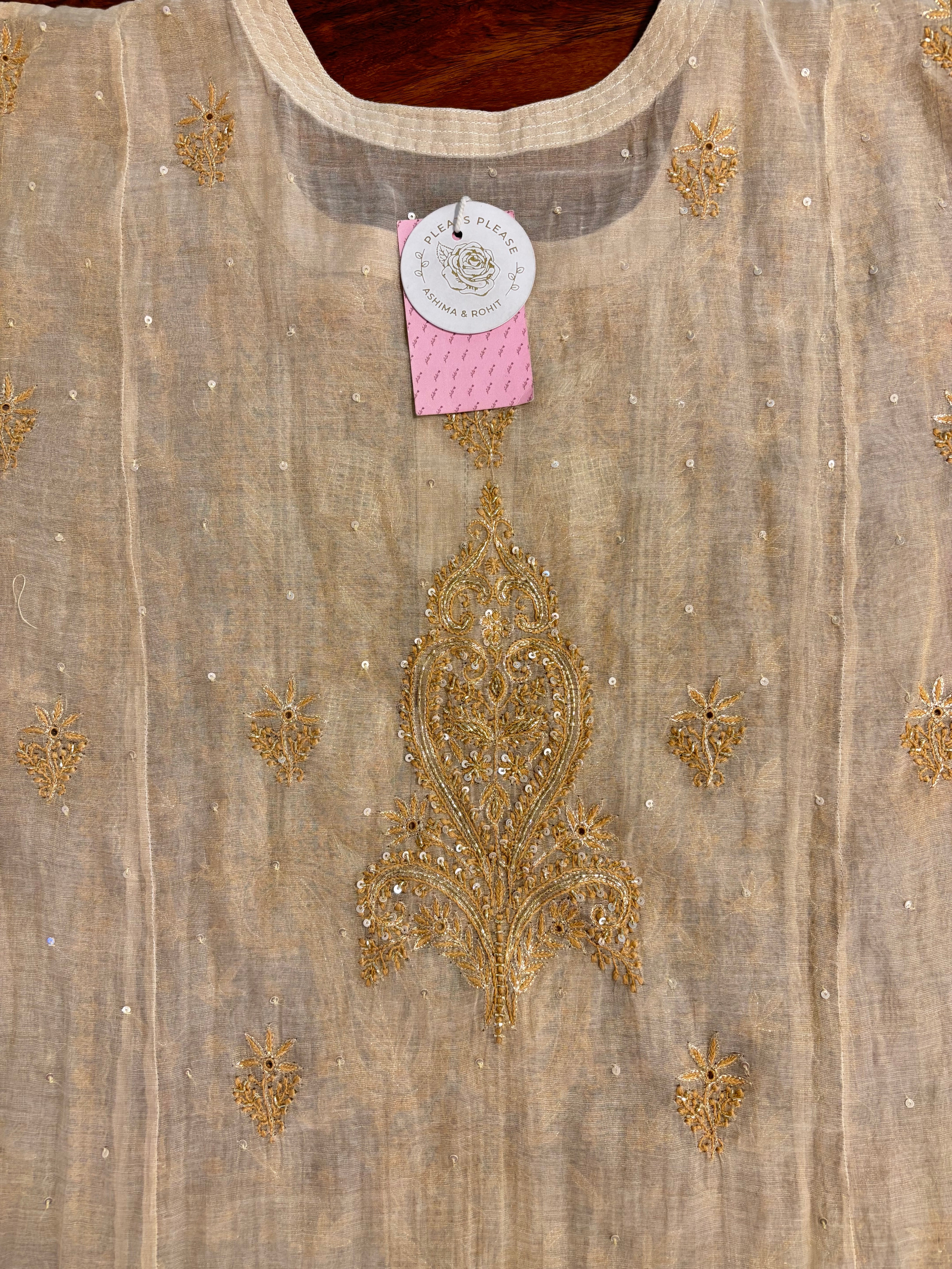 Dyeable Pure Tissue Chikankari Kurta & Dupatta