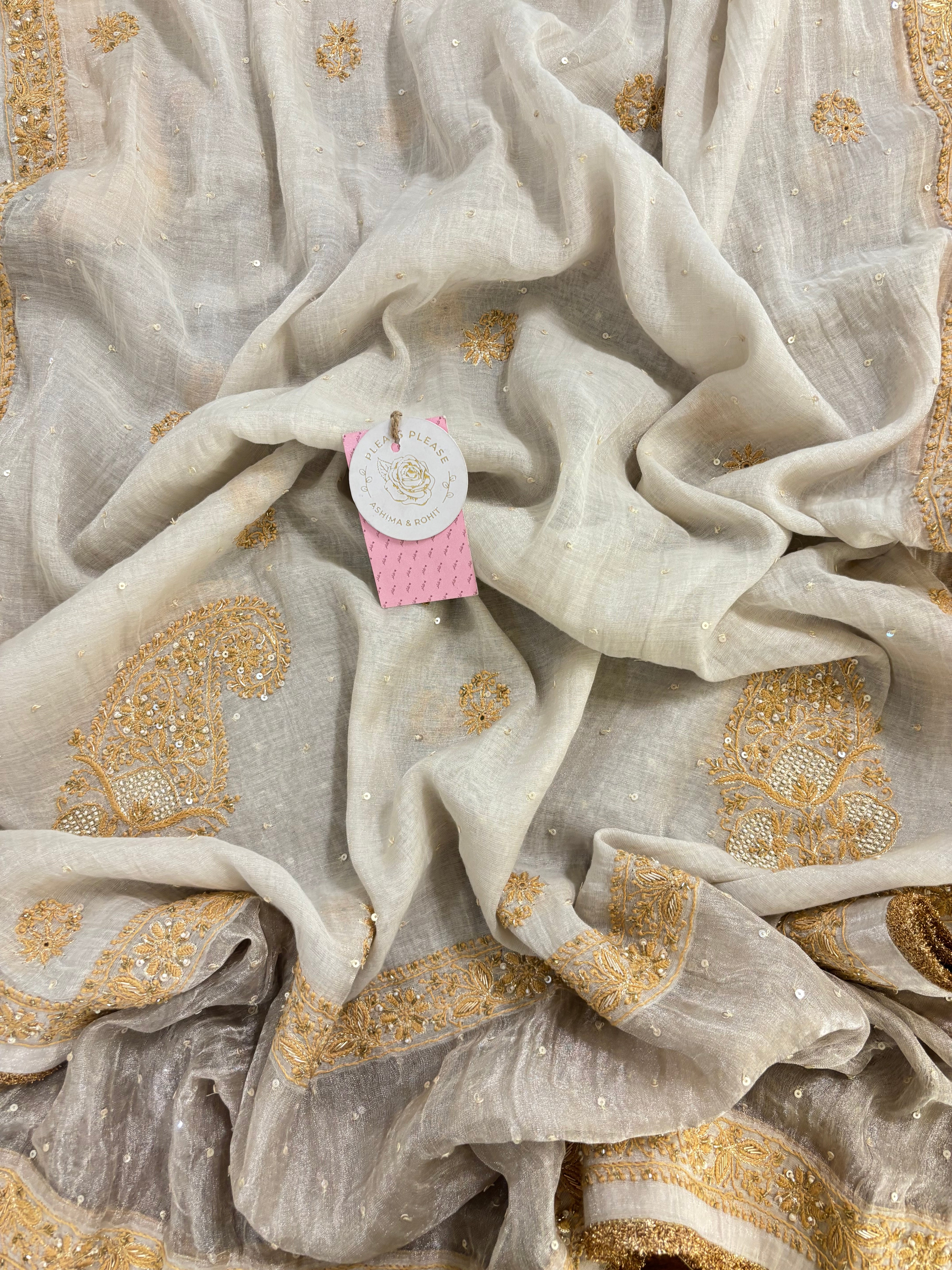 Dyeable Pure & Premium Tissue Chikankari Anarkali & Dupatta