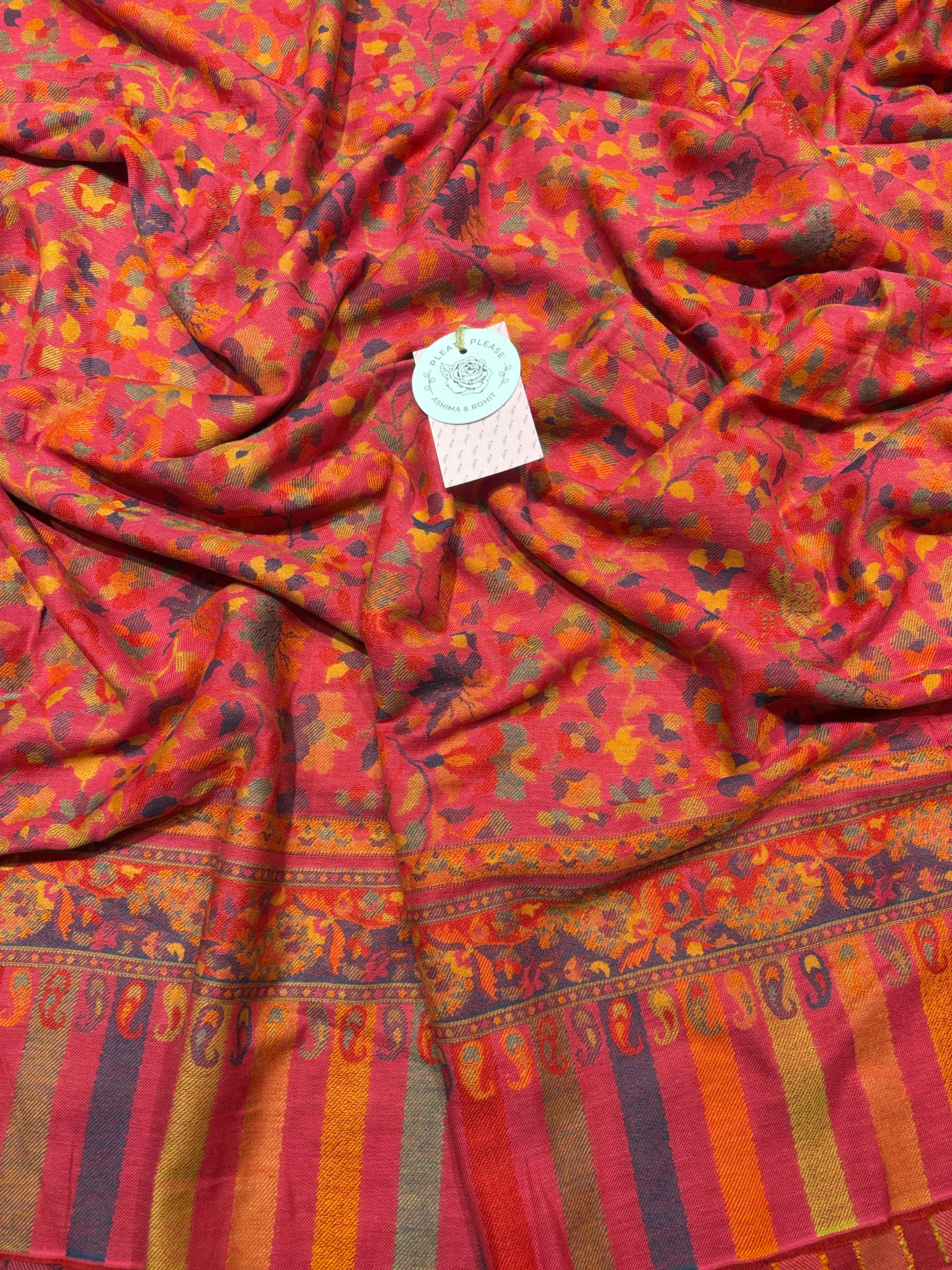 Crimson Red Cashmere Woolen Shawl