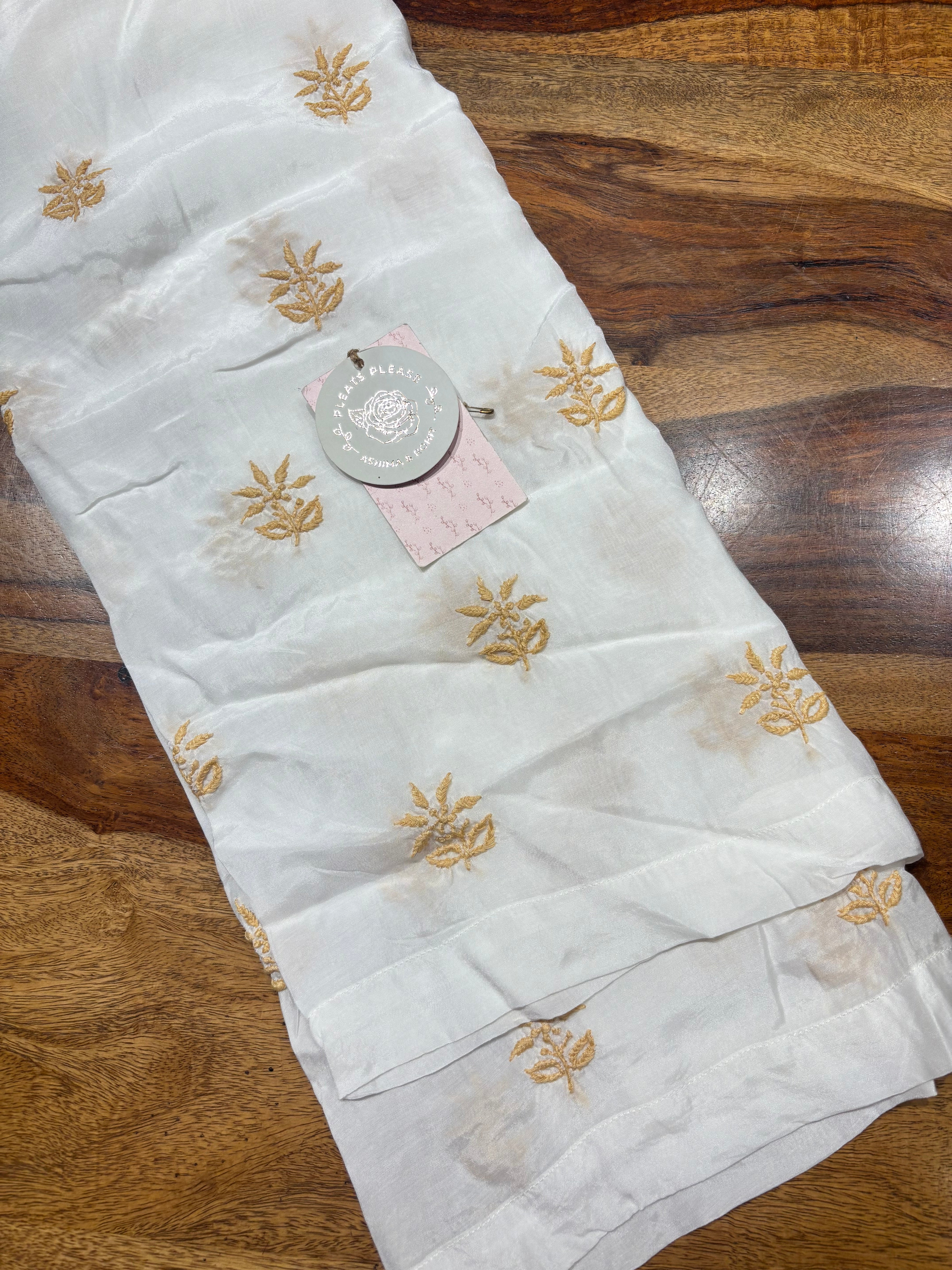 Dyeable Muslin Silk Chikankari Co-ord Set