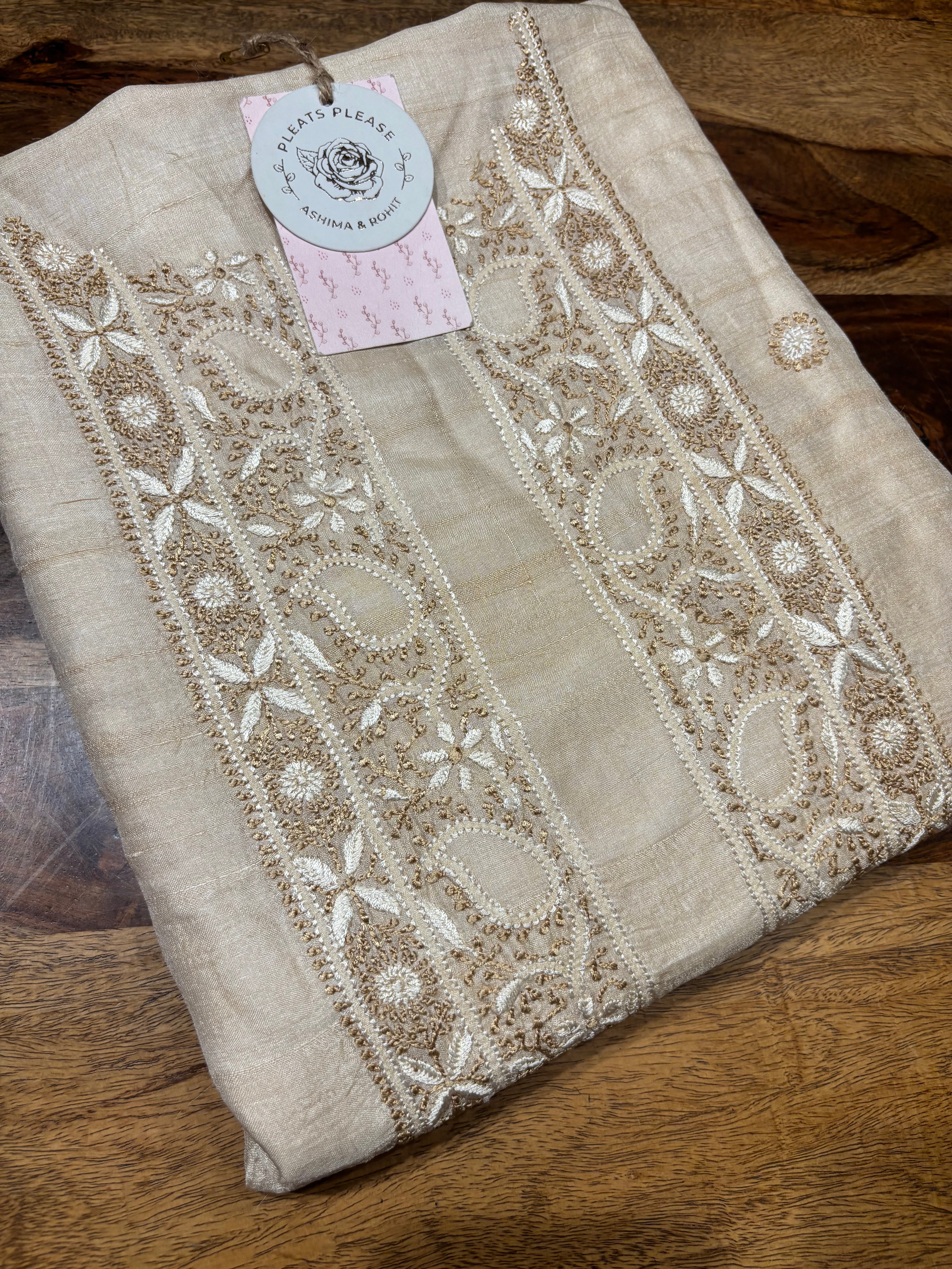 Dyeable Silk Chikankari Men’s Kurta Fabric