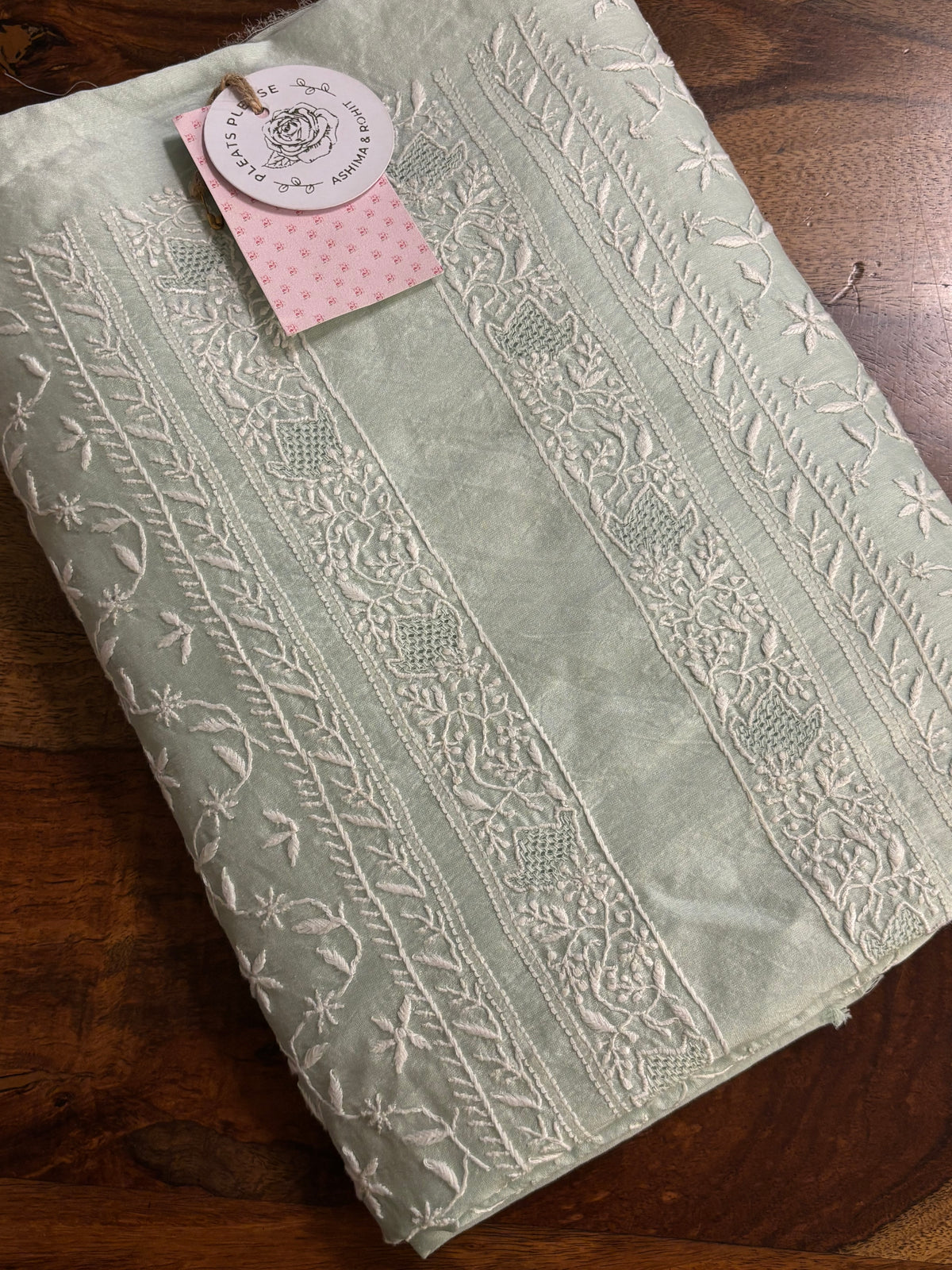 Seafoam Mint Chanderi Silk Chikankari Men’s Kurta
