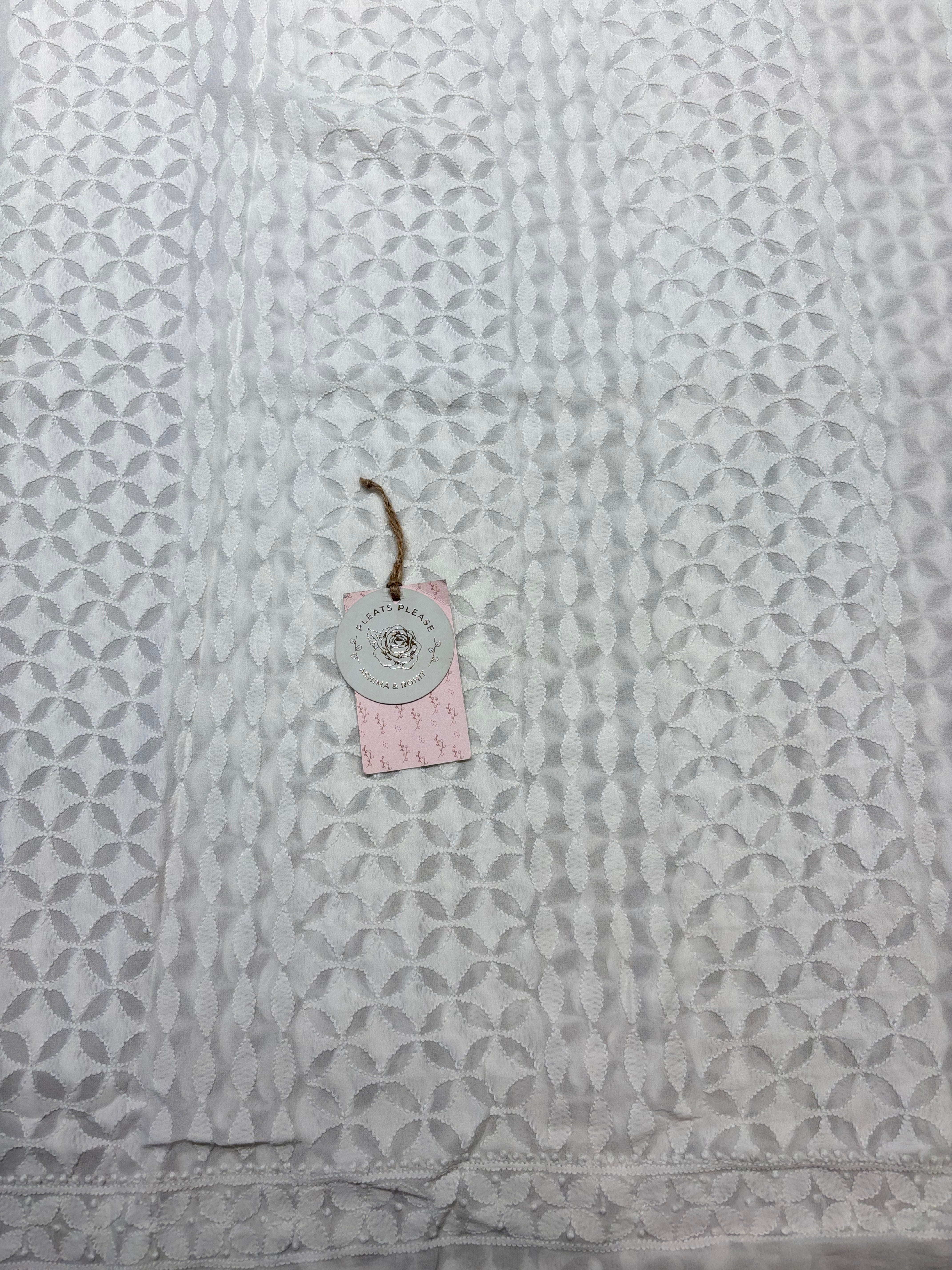 Dyeable Pure and Premium Georgette Chikankari Men’s Kurta Fabric