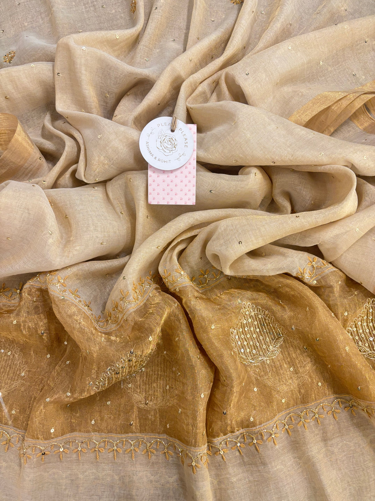 Dyeable Pure & Premium Tissue Pearl Neckline Chikankari Kurta & Dupatta