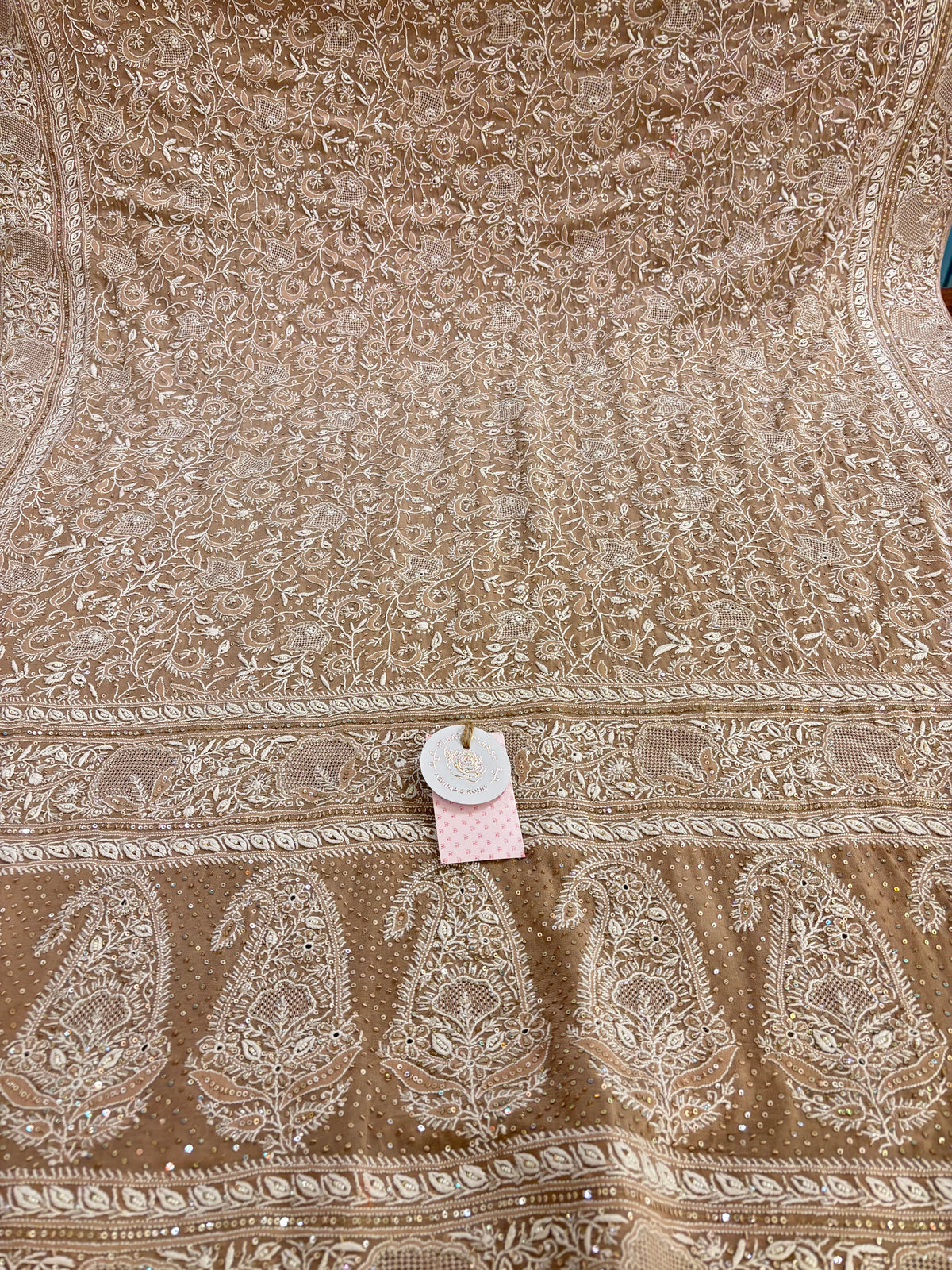 Beige Pure & Premium Georgette Chikankari Kurta & Dupatta