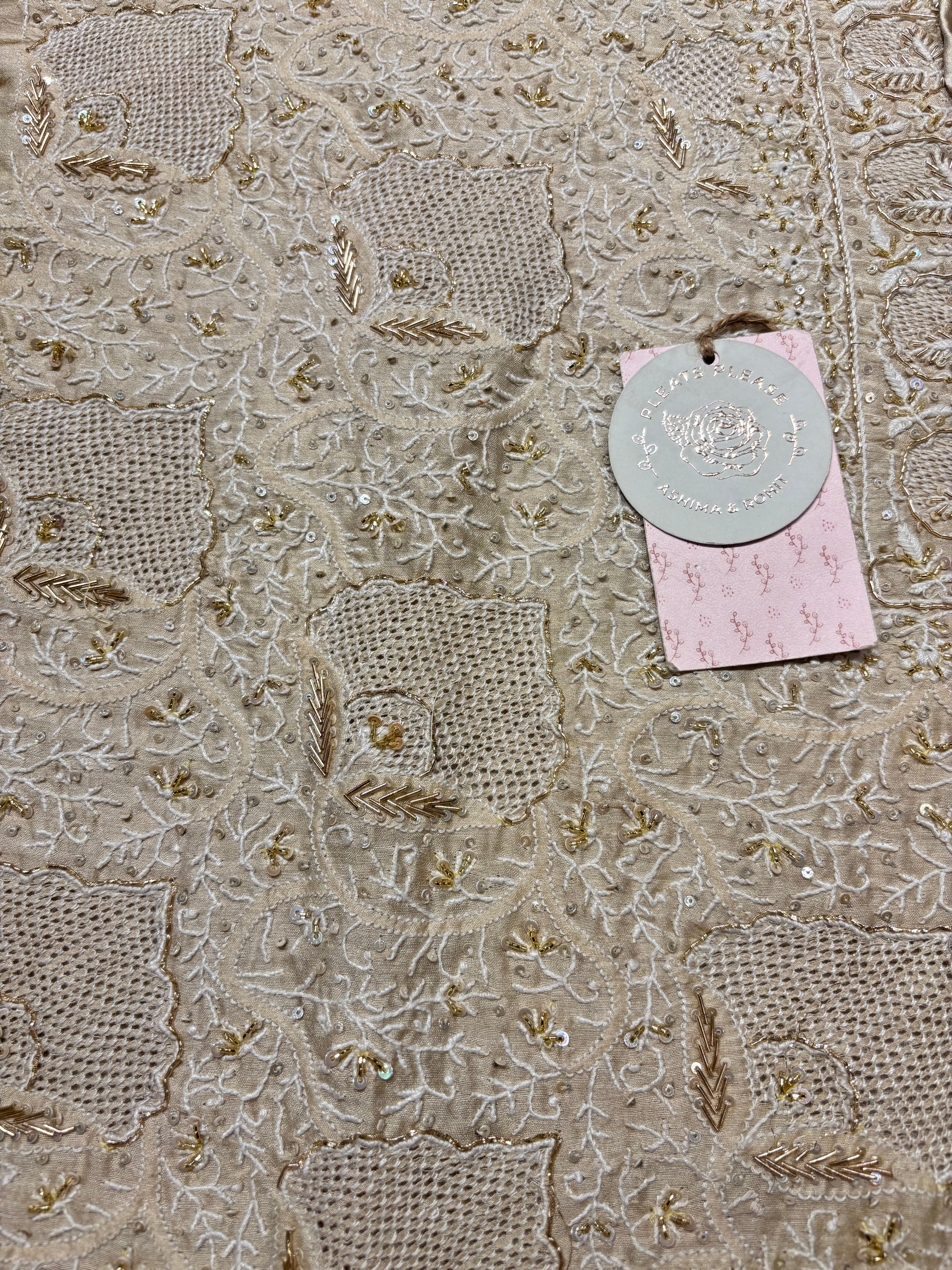 Dyeable Monga Silk Chikankari Kurta & Dupatta Set