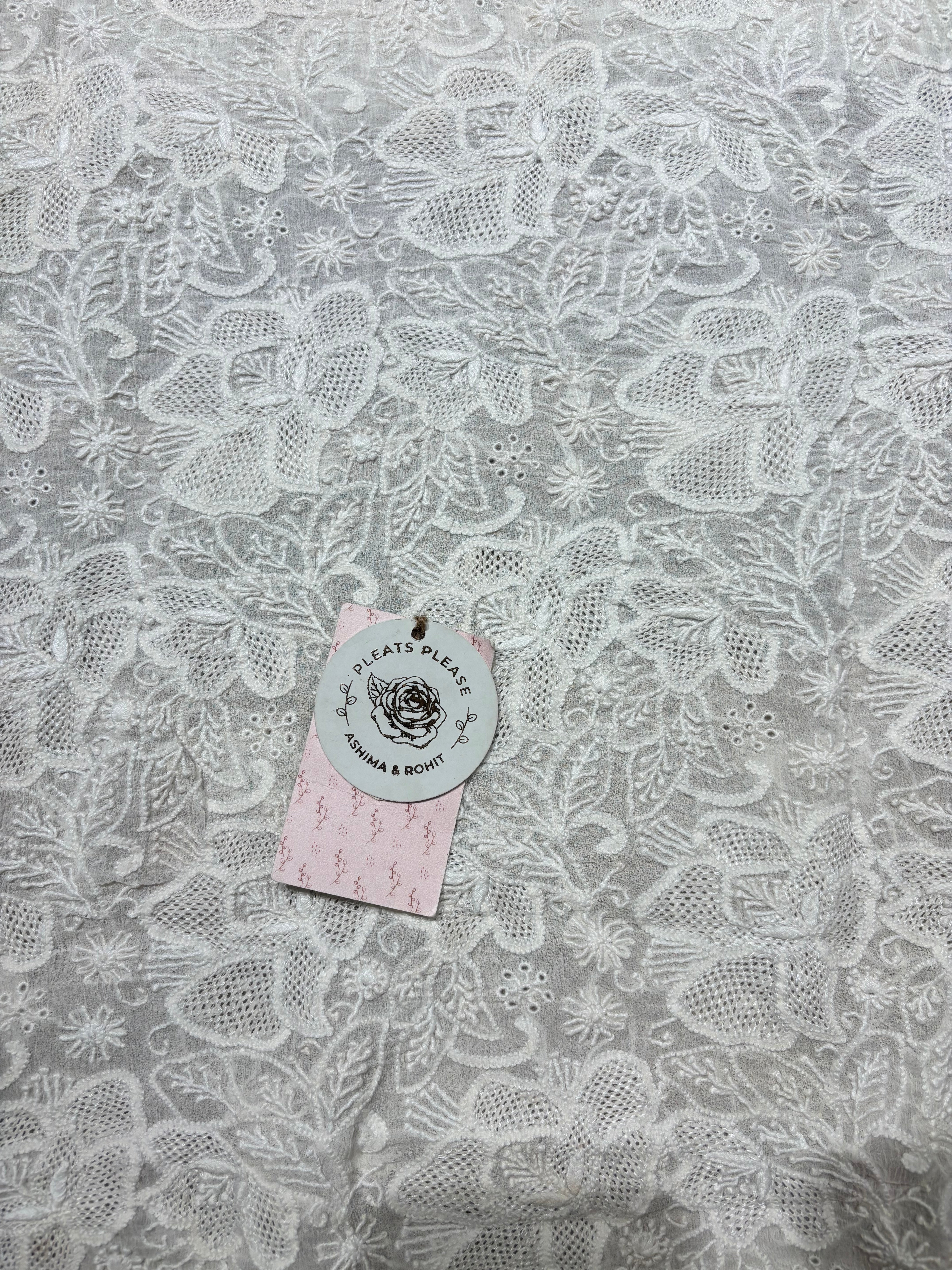 Dyeable Pure & Premium Chiffon Chikankari Front & Back kurta & Dupatta Fabric