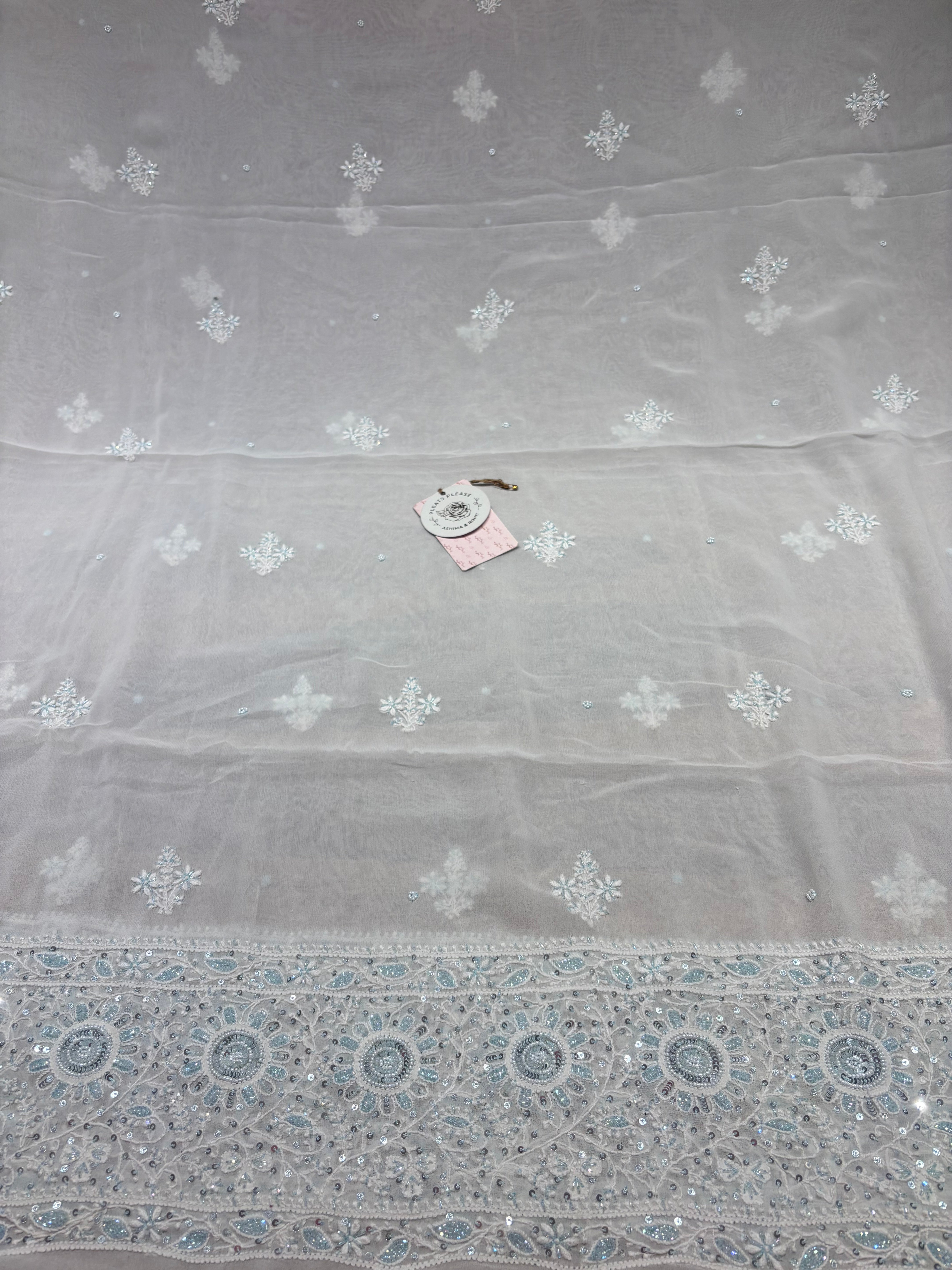 Dyeable Pure & Premium Georgette Chikankari  Anarkali & Dupatta Set