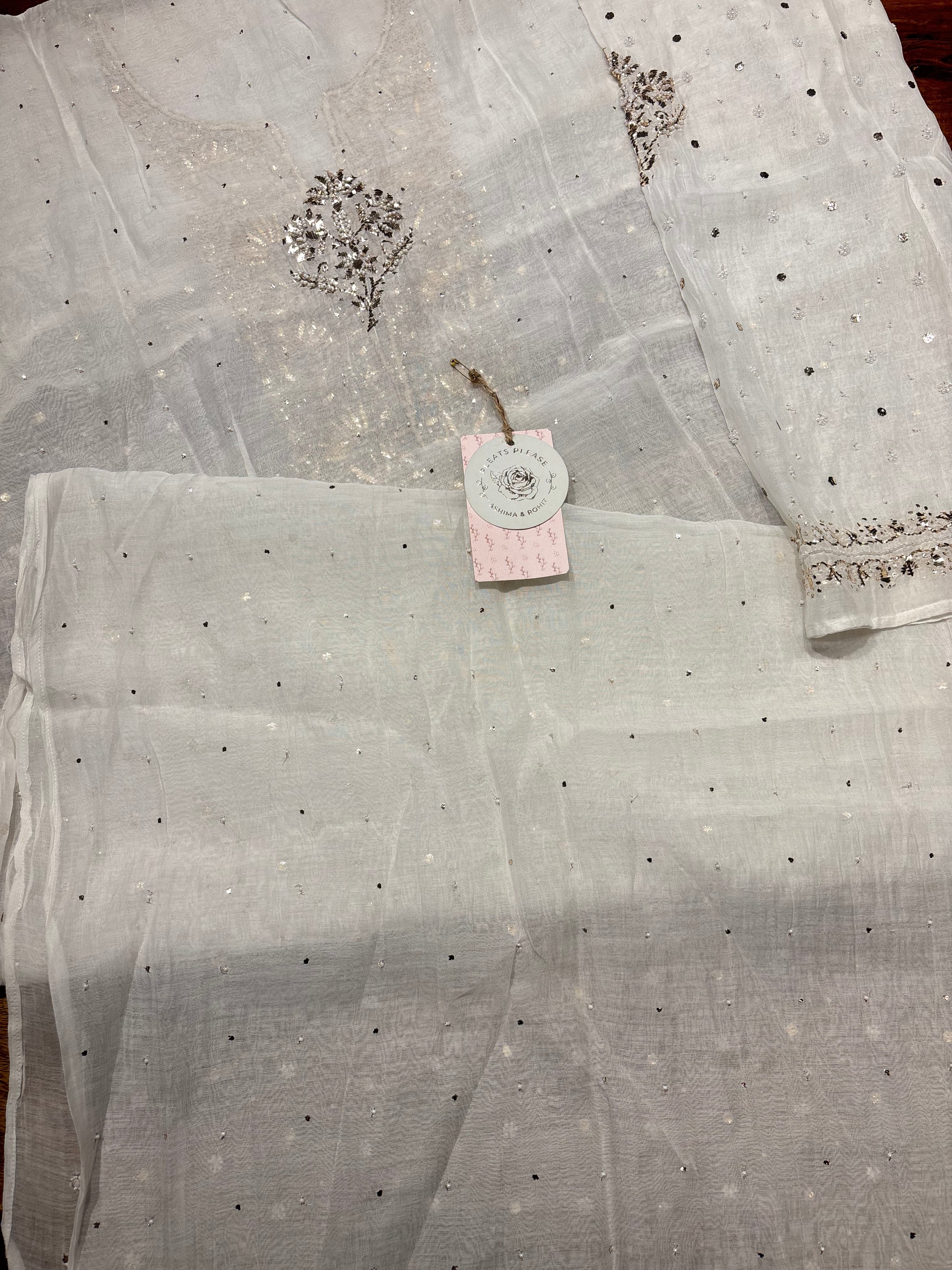 Dyeable Chanderi Mul Mukaish Kurta & Dupatta Set