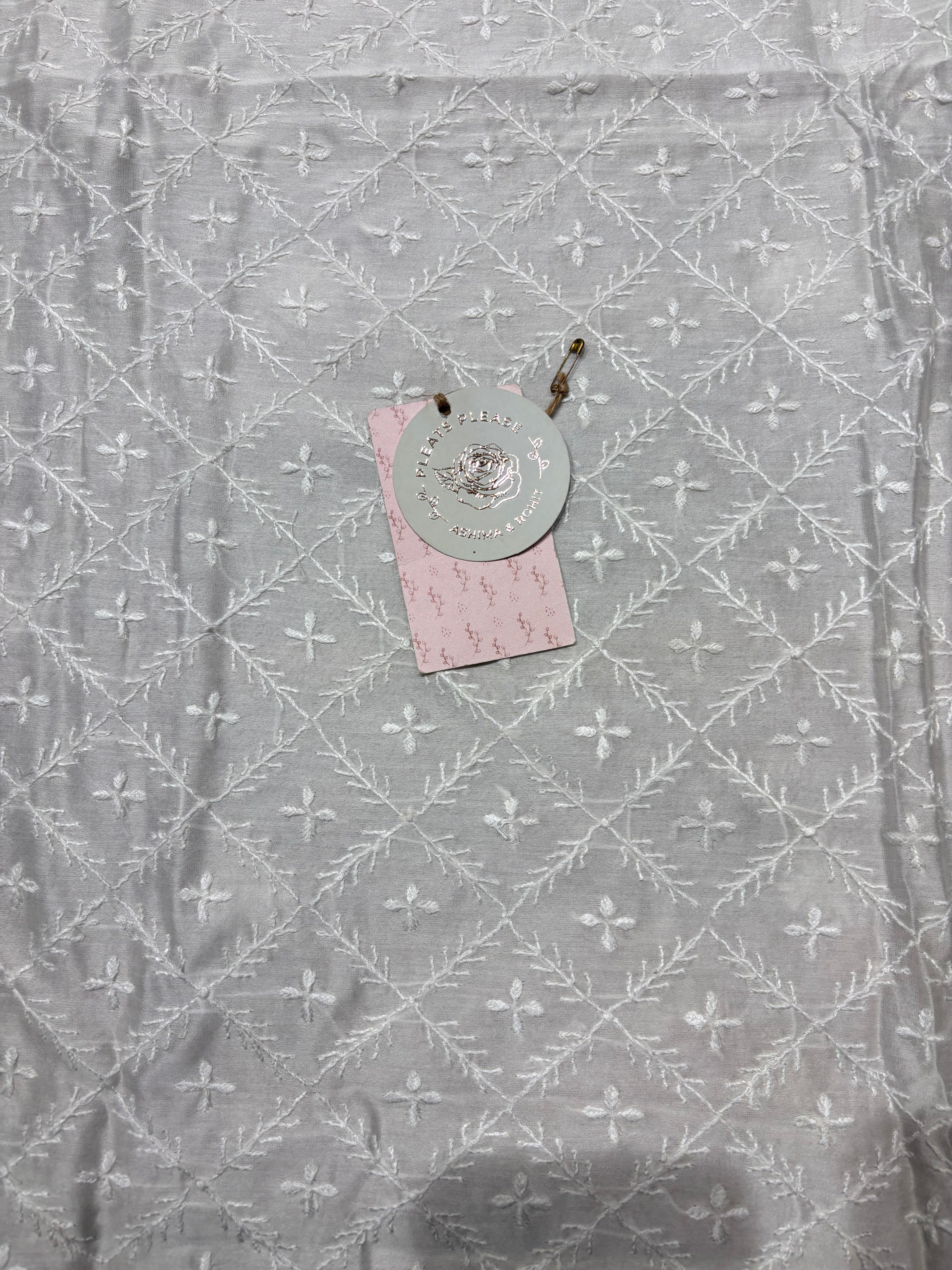 Dyeable Chanderi Silk Chikankari Men’s Kurta Fabric