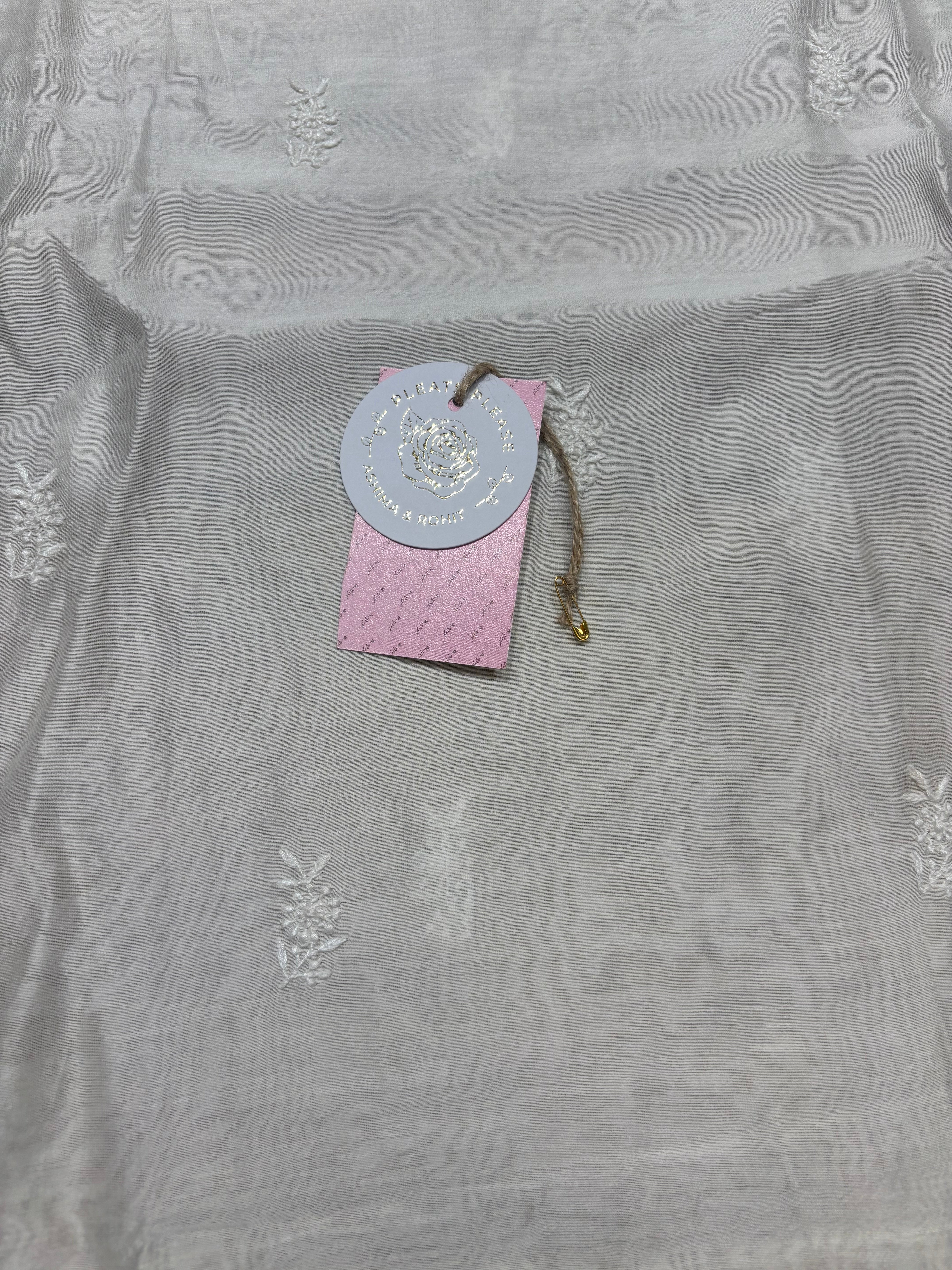 Dyeable Pure and Premium Chanderi Silk Chikankari Choga Kurta