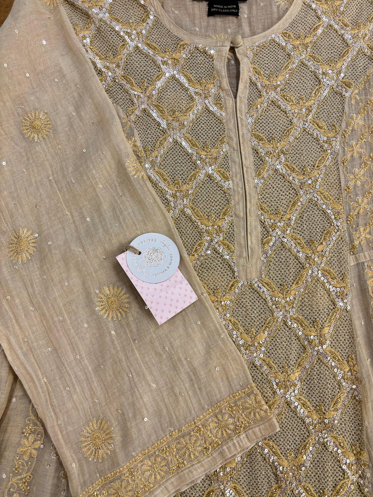 Dyeable Pure & Premium Tissue Chikankari Jaal Anarkali & Dupatta