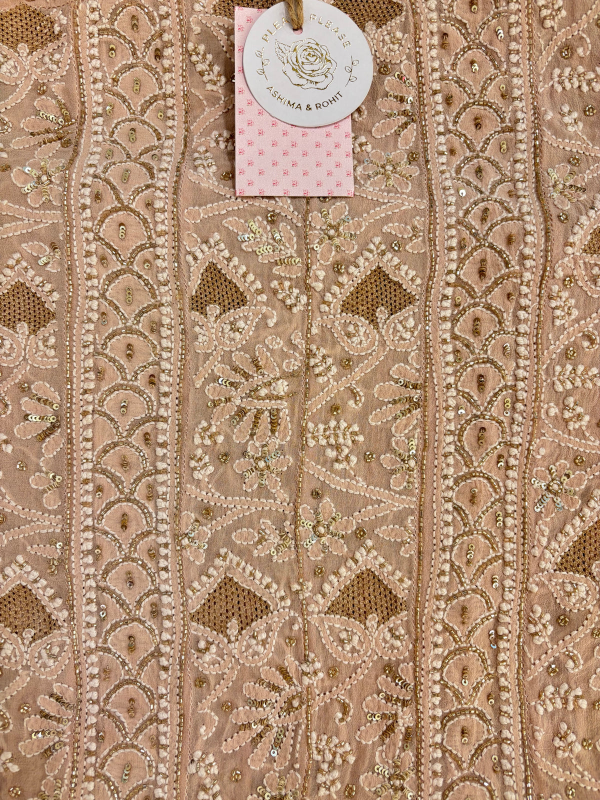Blush Peach Pure & Premium Georgette Chikankari Anarkali & Dupatta