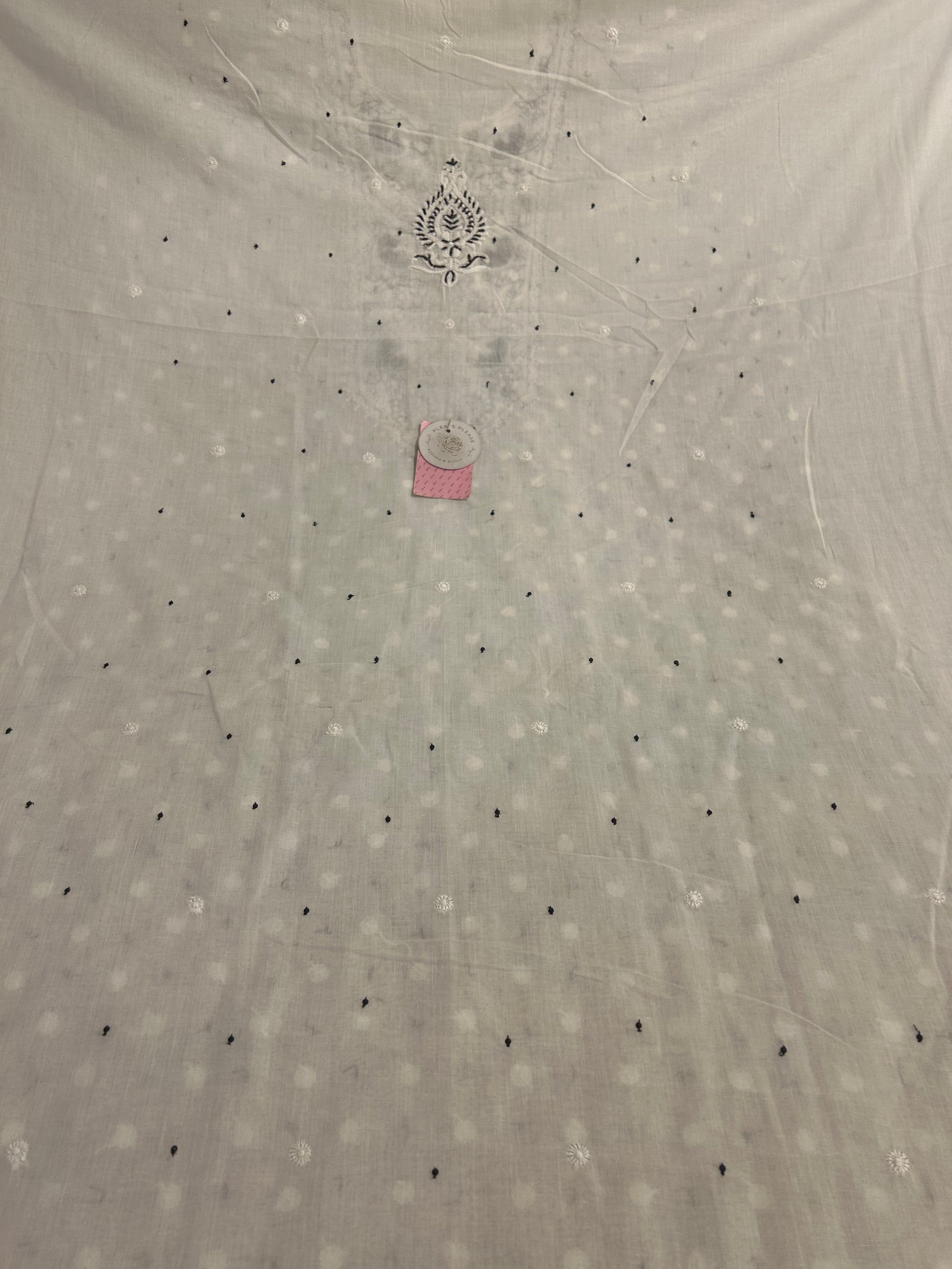 Dyeable White Mulmul Chikankari Kurta