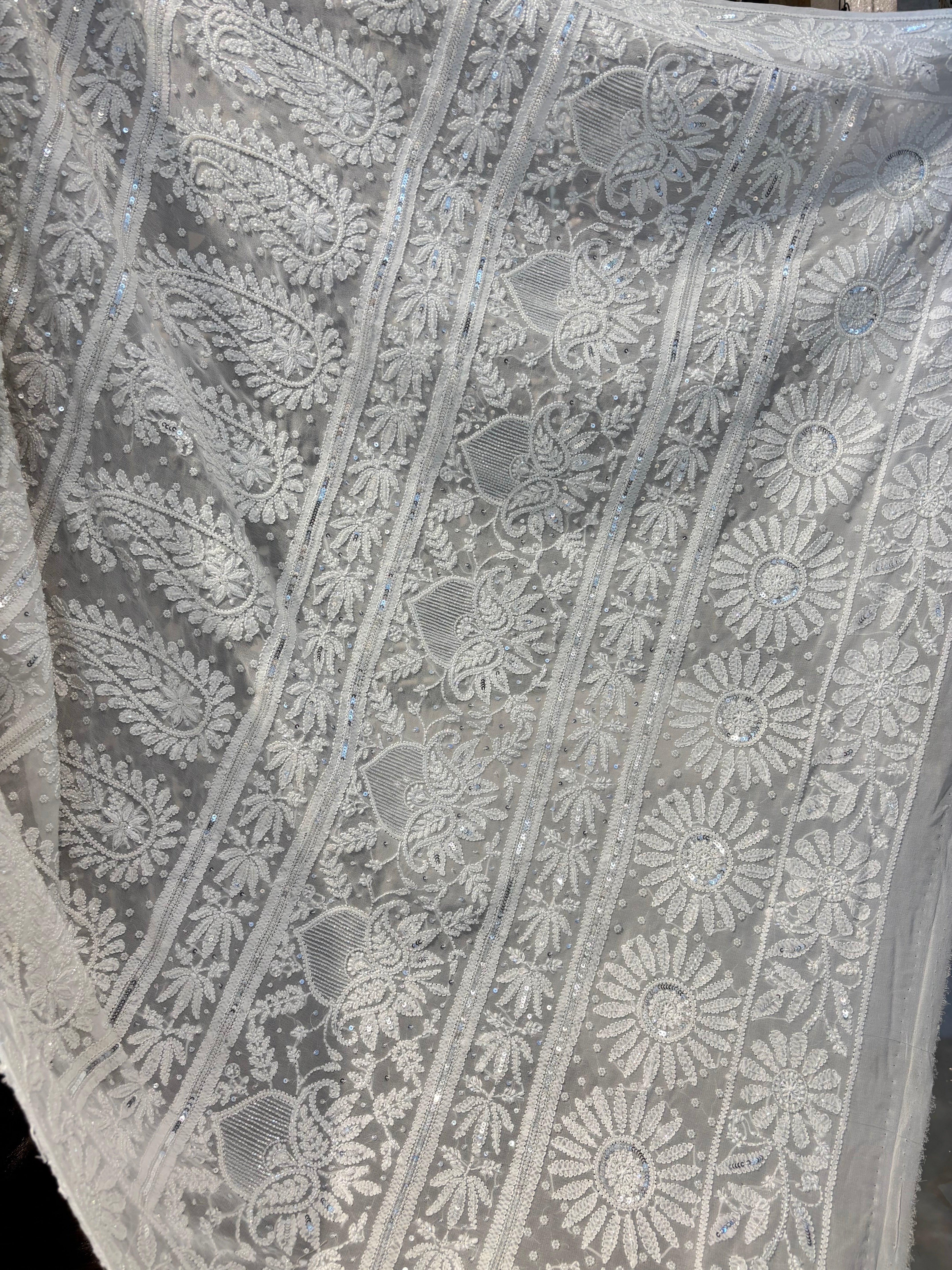 Dyeable Pure & Premium Georgette Chikankari Saree