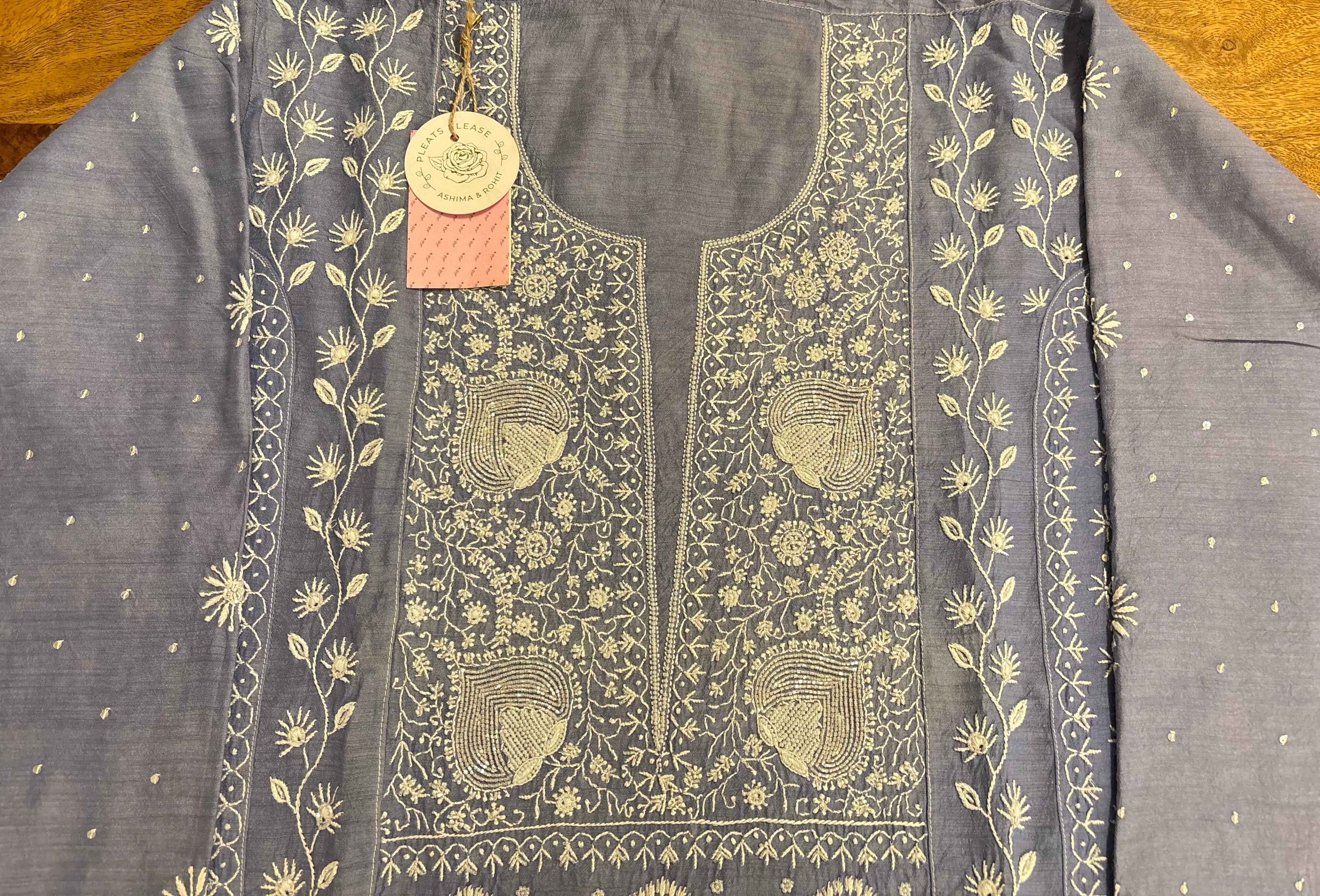 Powder blue Chikankari Kurta Dupatta Set