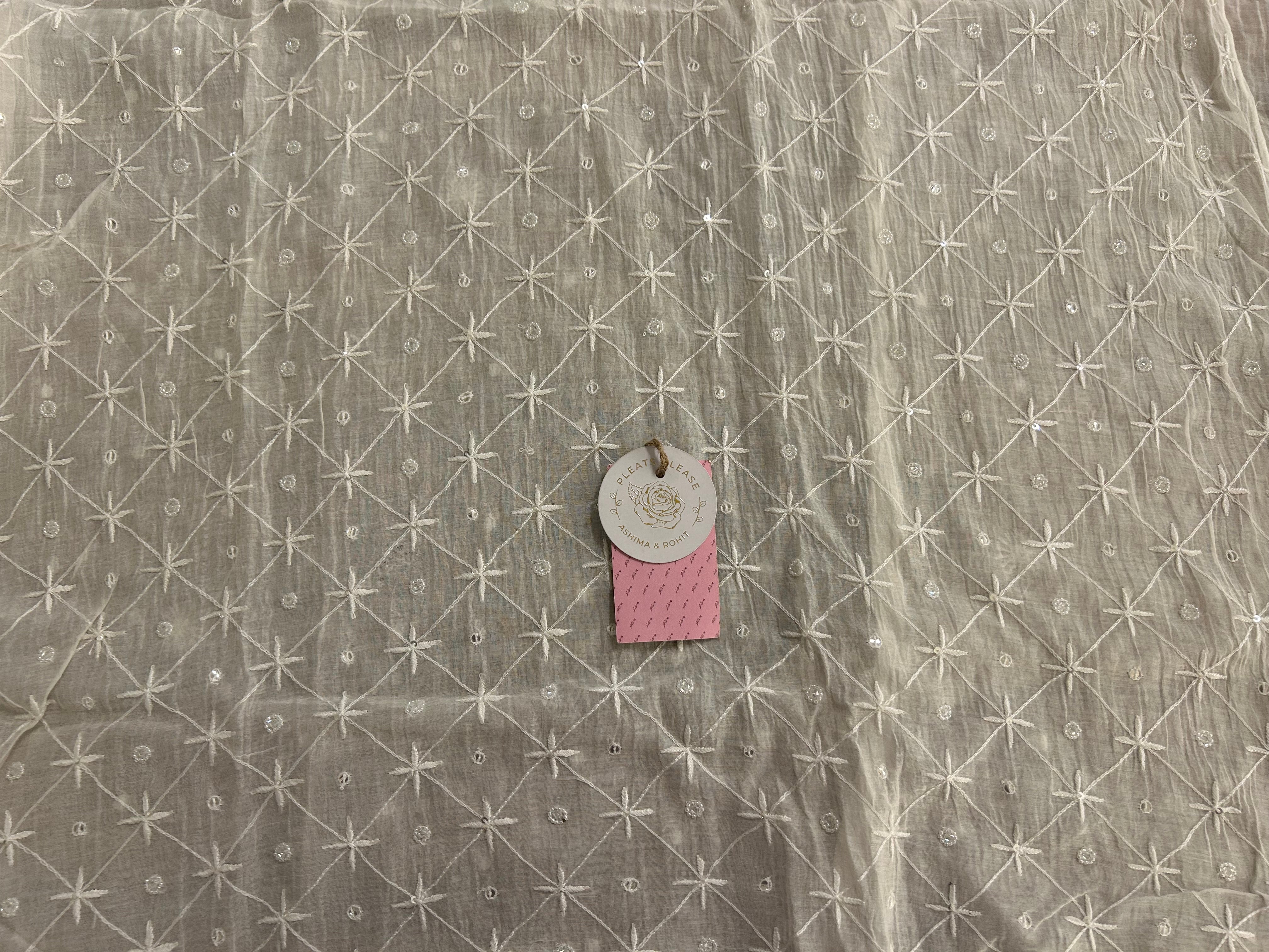 Dyeable Chanderi Mul Chikankari Kurta & Dupatta