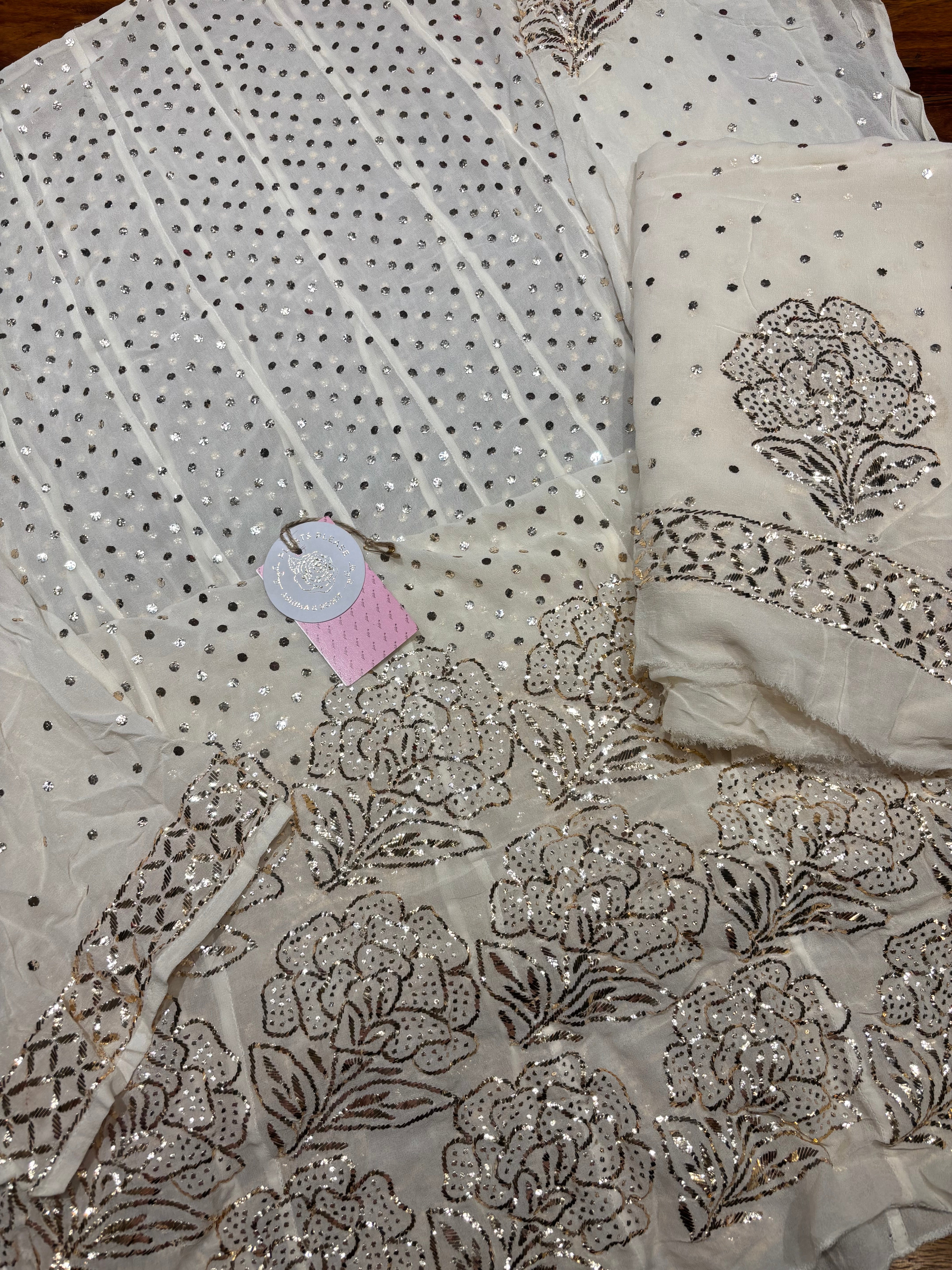 Dyeable Pure & Premium Georgette Mukaish Anarkali & Dupatta Set