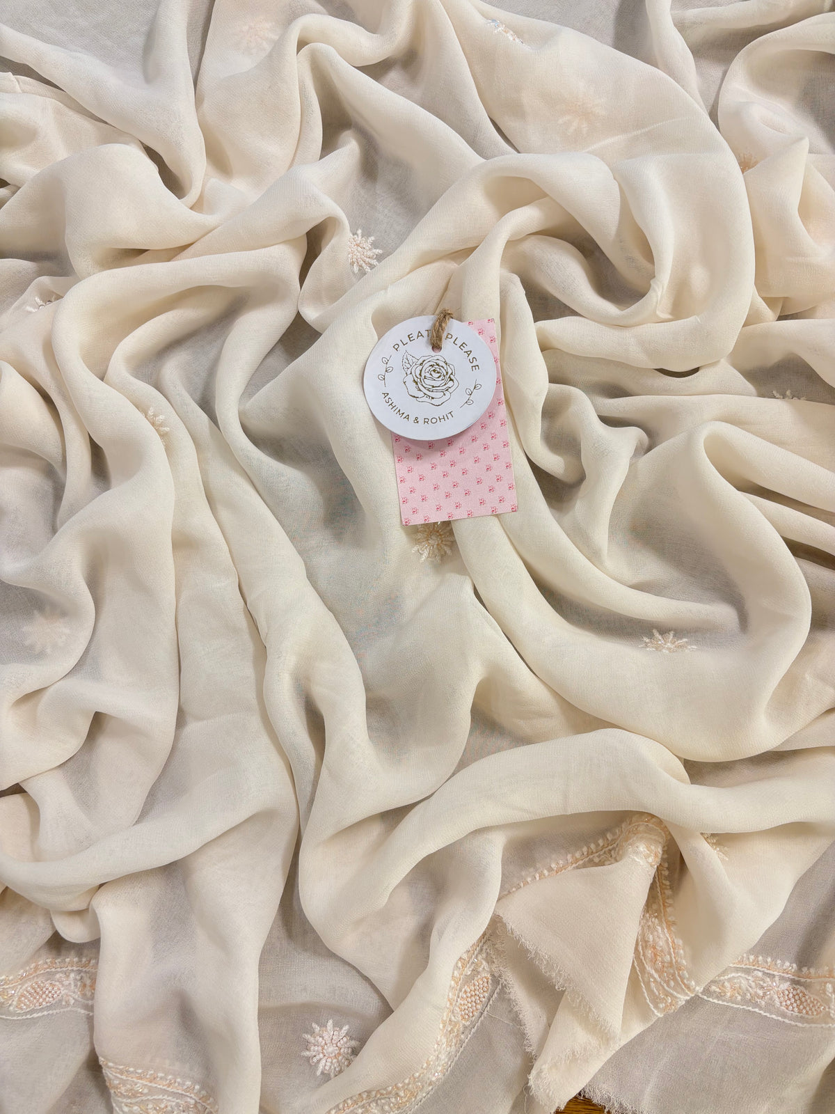 Dyeable Pure & Premium Georgette Chikankari Kurta & Dupatta