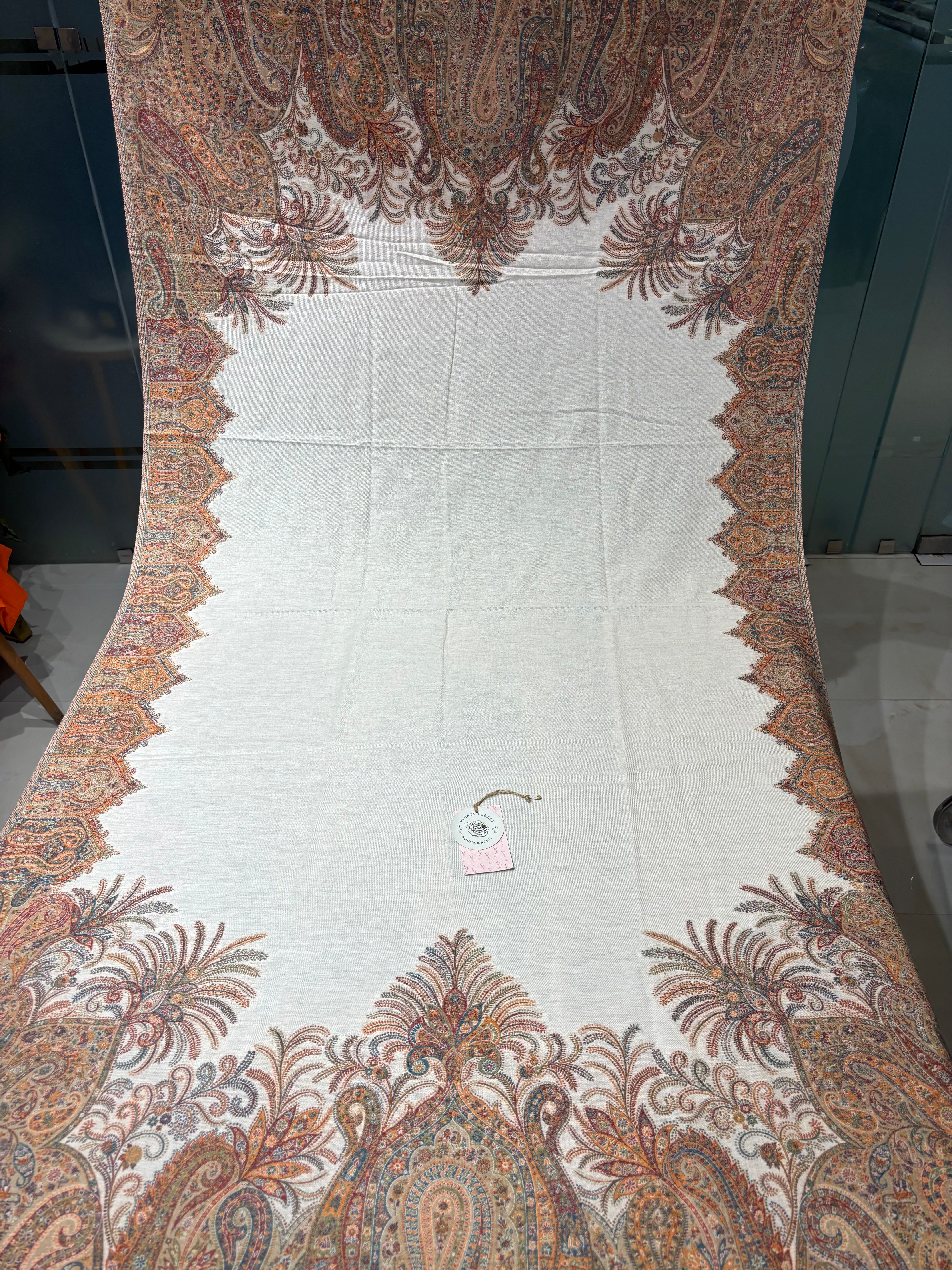 Pearl Bush Woolen Cashmere Shawl