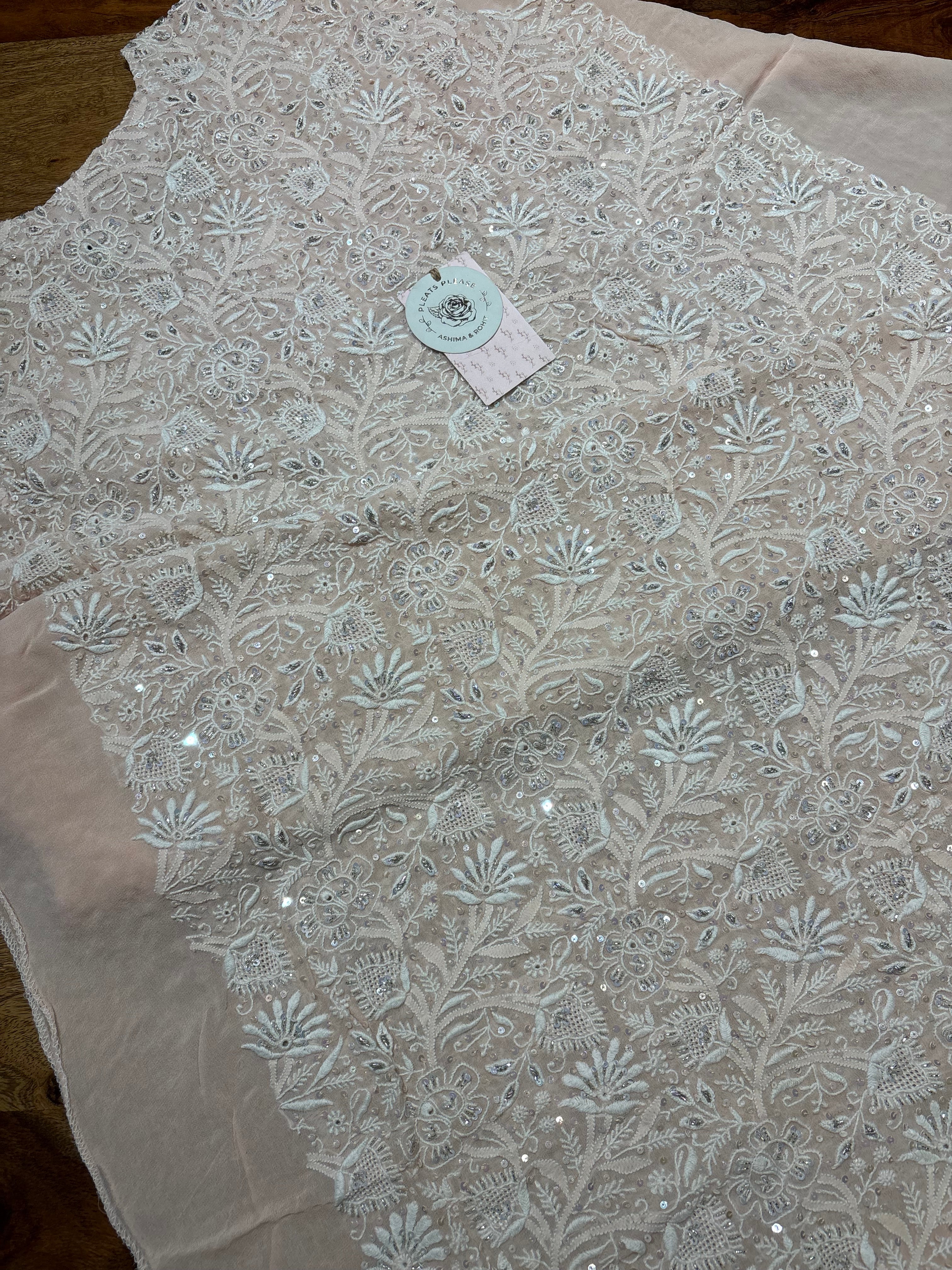 Soft Pink Pure and Premium Georgette Chikankari Kurta and Dupatta set