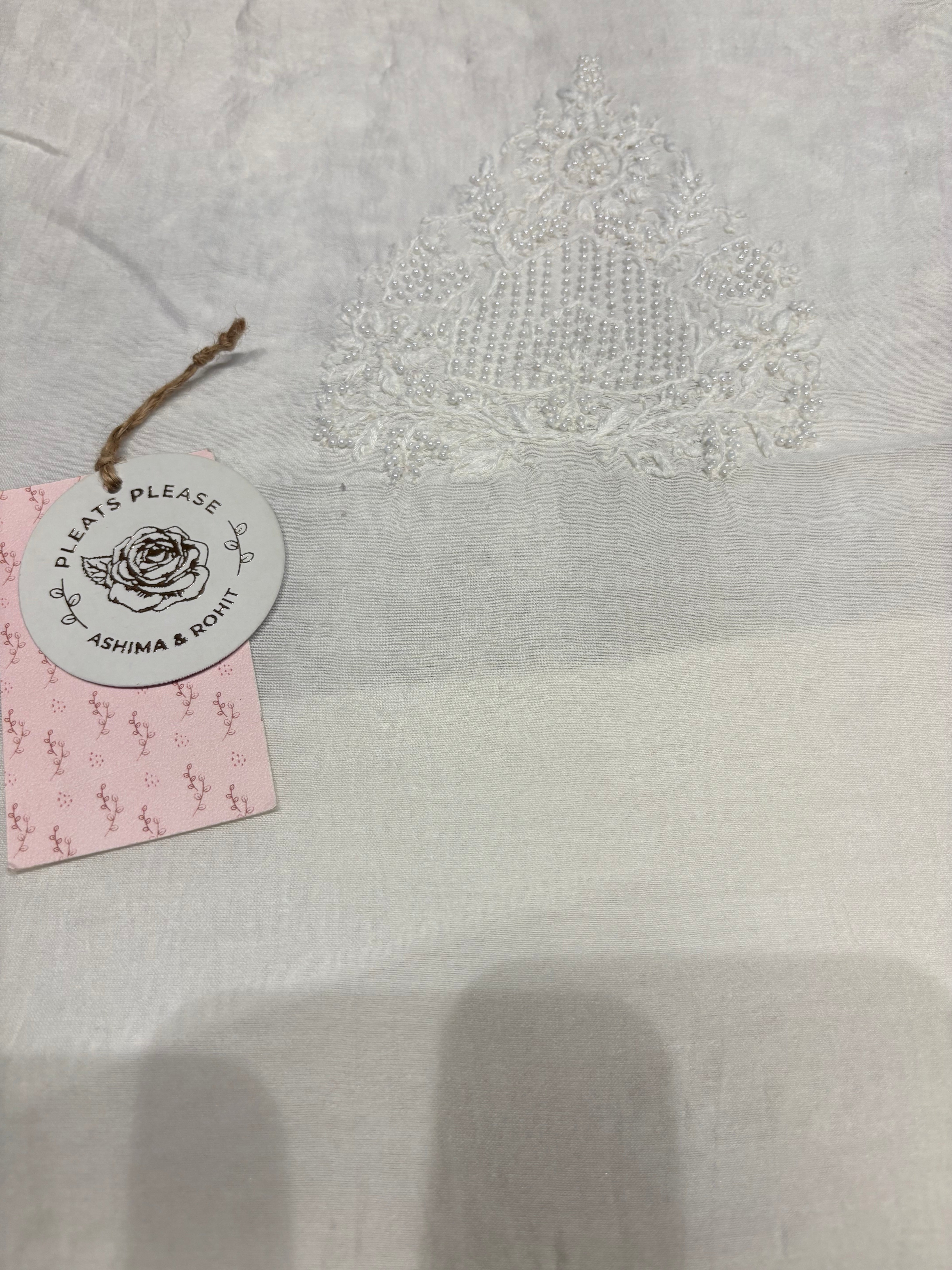 Dyeable Chanderi Silk Chikankari Men’s Kurta