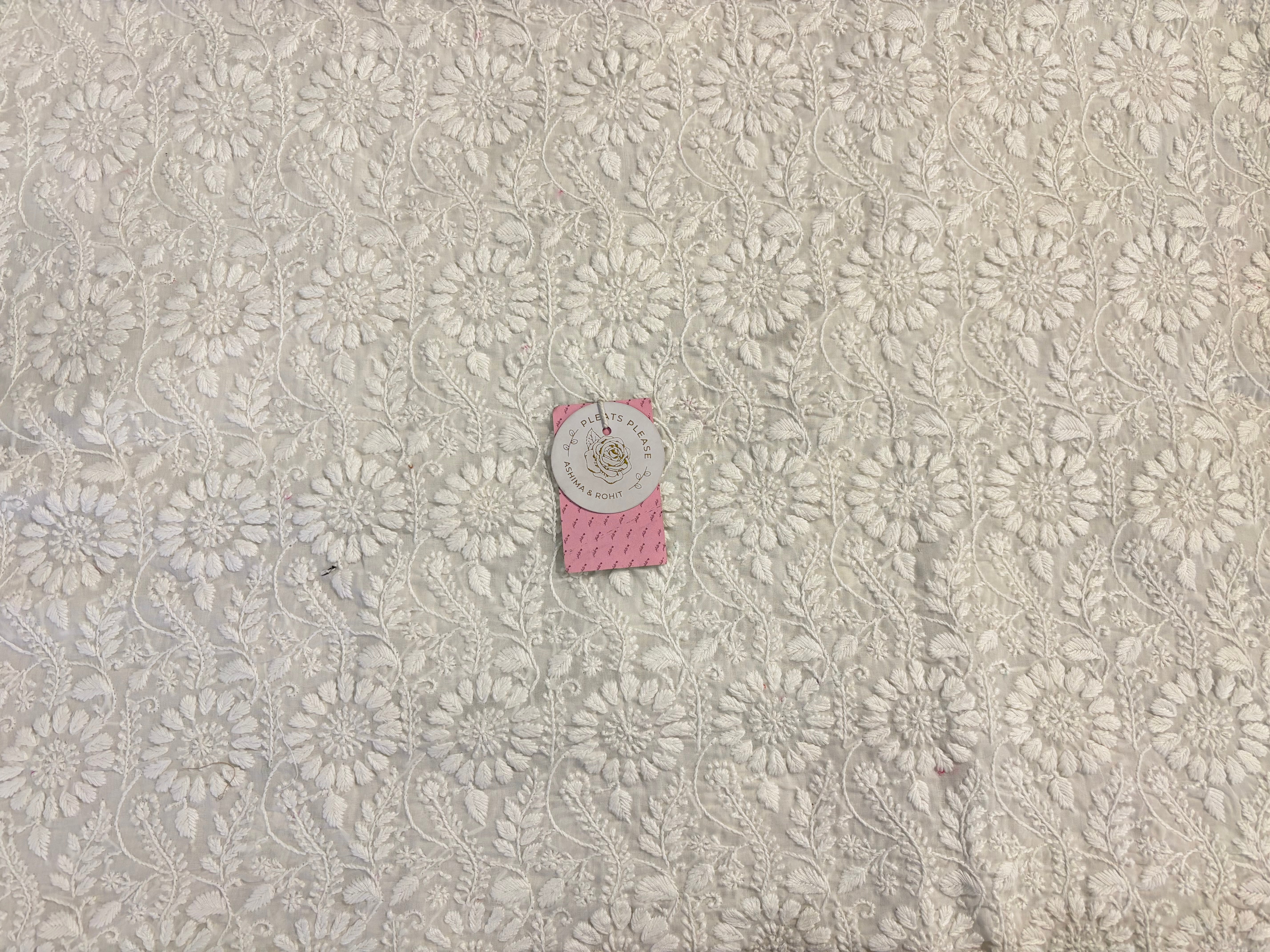 White Cotton Chikankari Kurta, Dupatta With Bottom