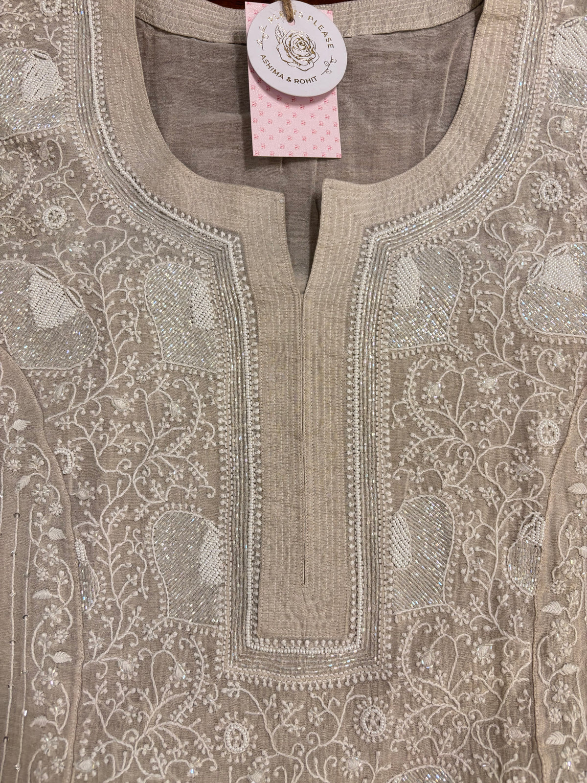 Dyeable Tissue Chikankari Kurta & Dupatta