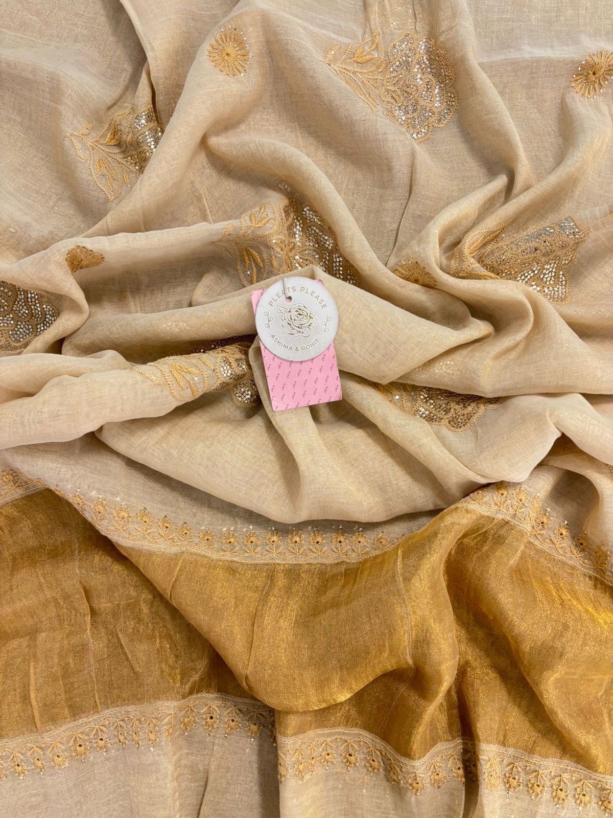 Dyeable Pure & Premium Tissue Chikankari Mukaish Kurta & Dupatta