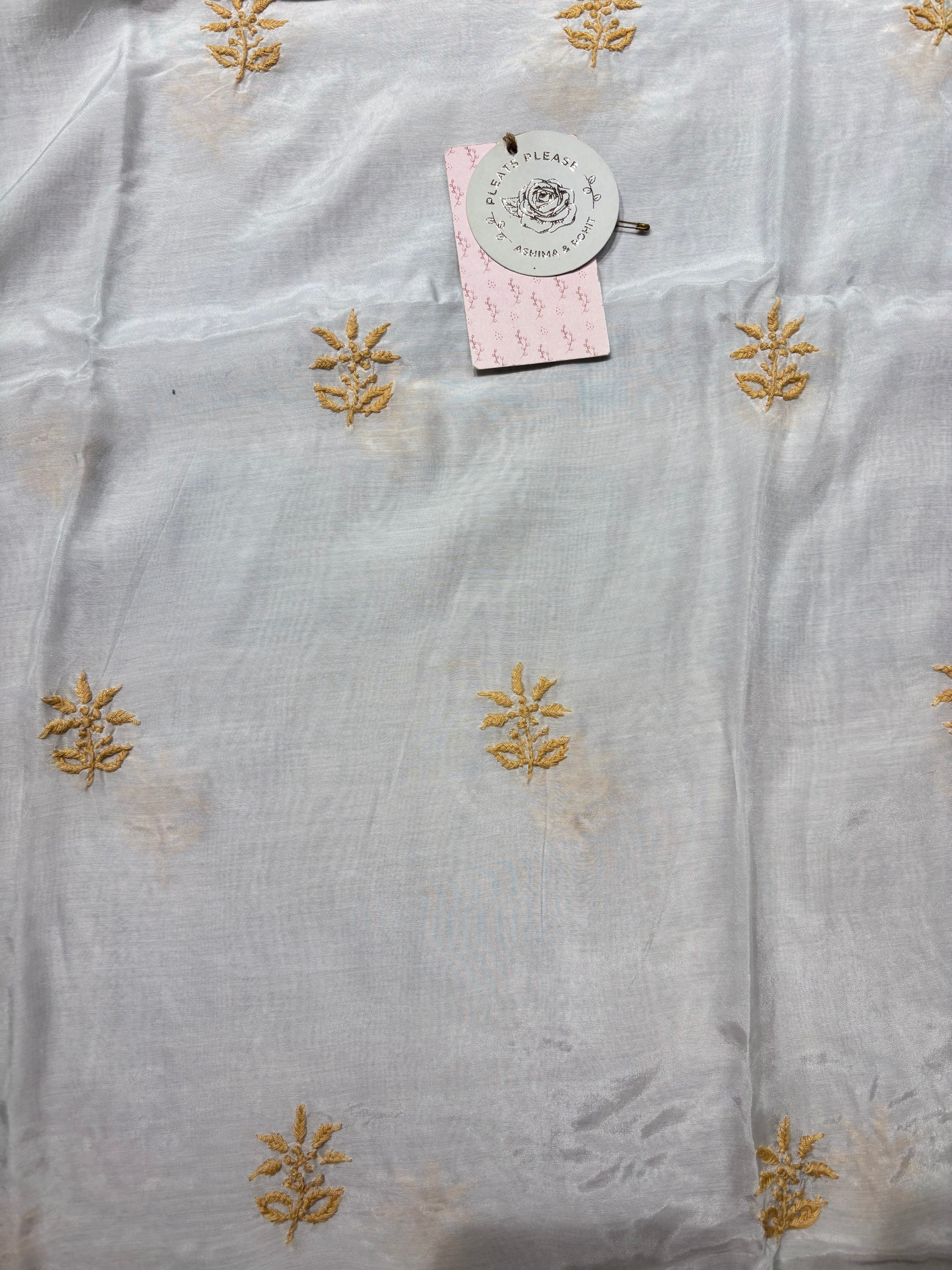Dyeable Muslin Silk Chikankari Co-ord Set