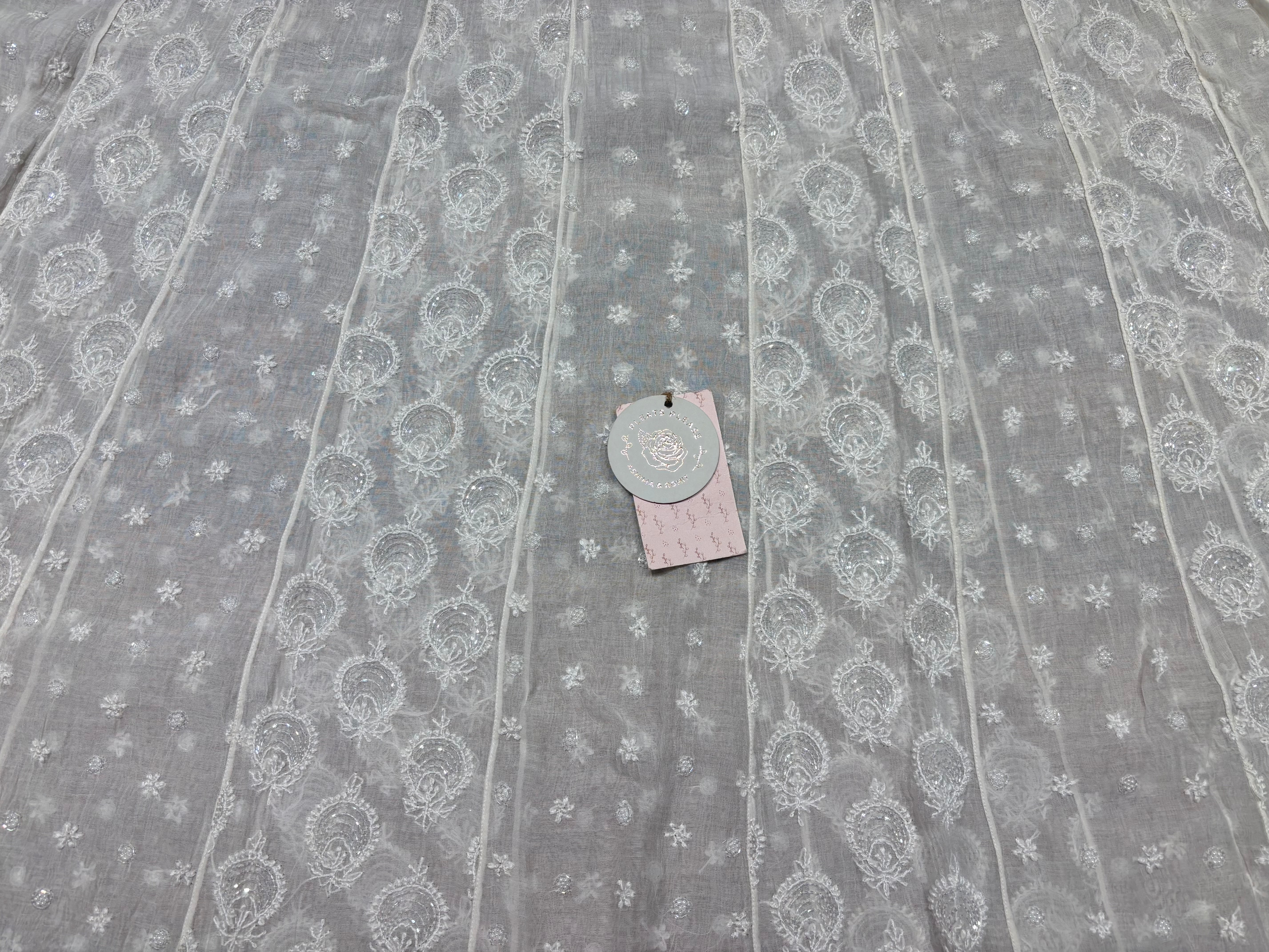 Dyeable Chanderi Mul Chikankari Anarkali & Dupatta Set