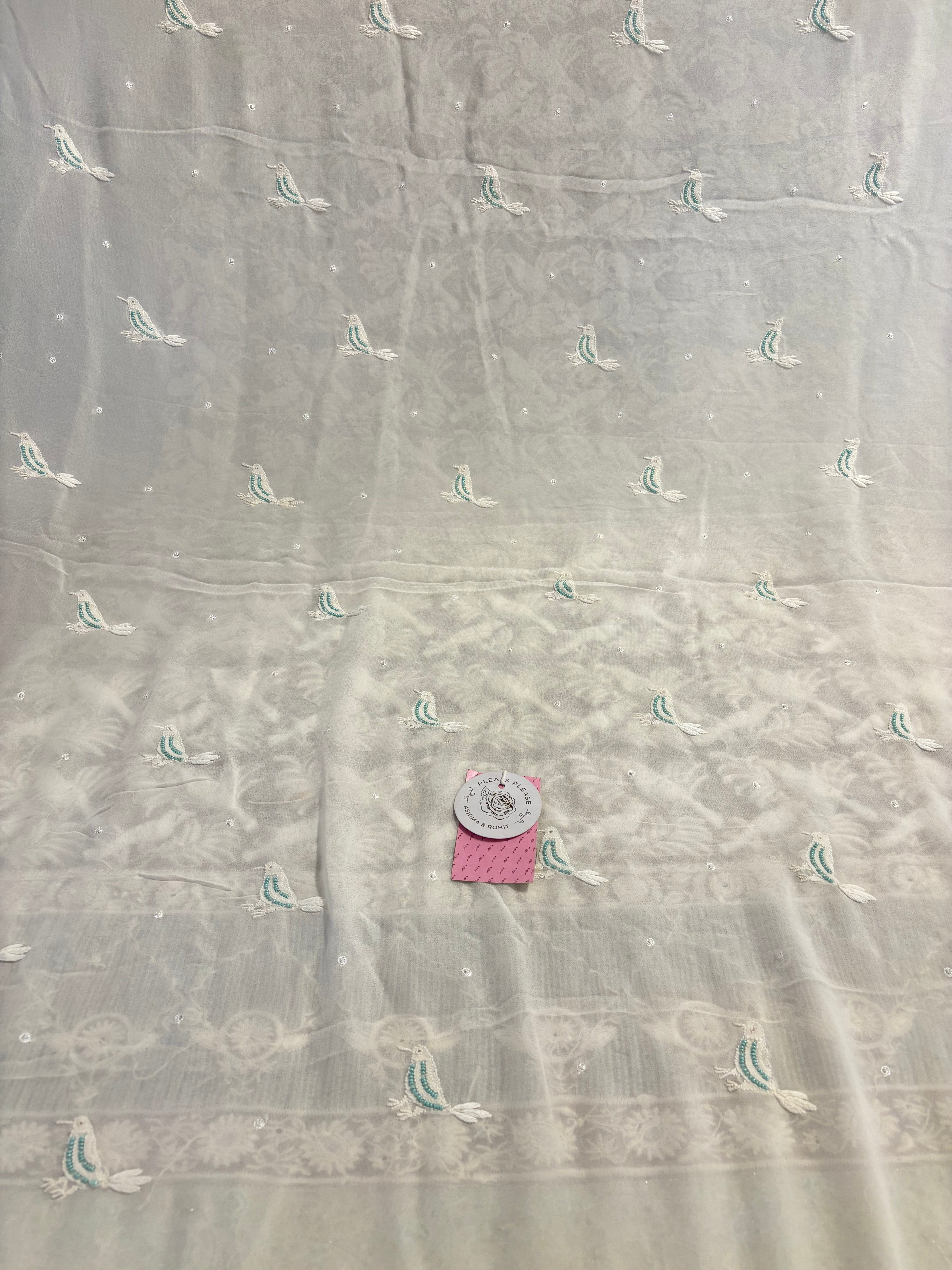 Dyeable Pure & Premium Georgette Gota Patti Chikankari Kurta & Dupatta