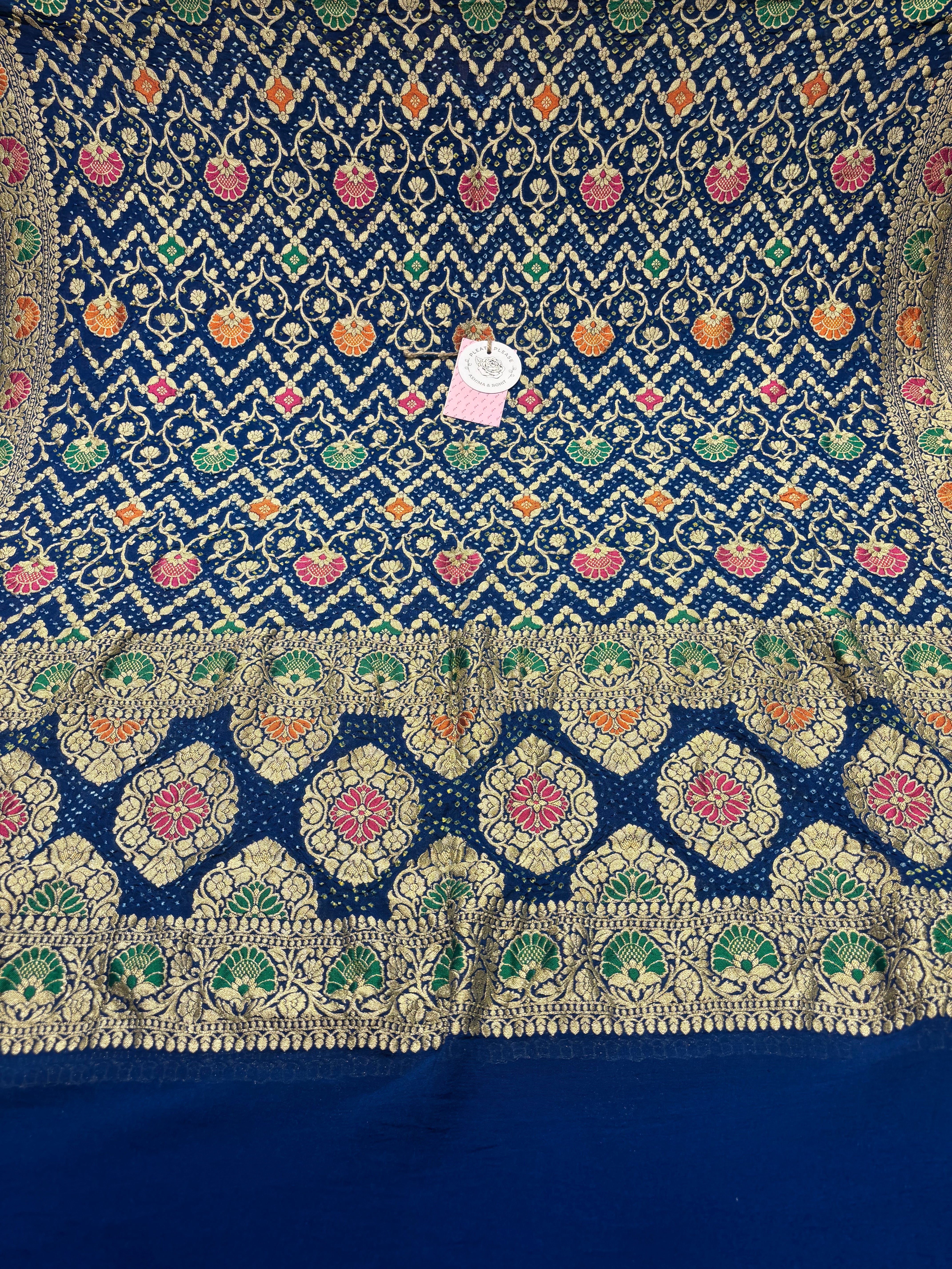 Blue Pure & Premium Khaddi Georgette Bandhej Dupatta