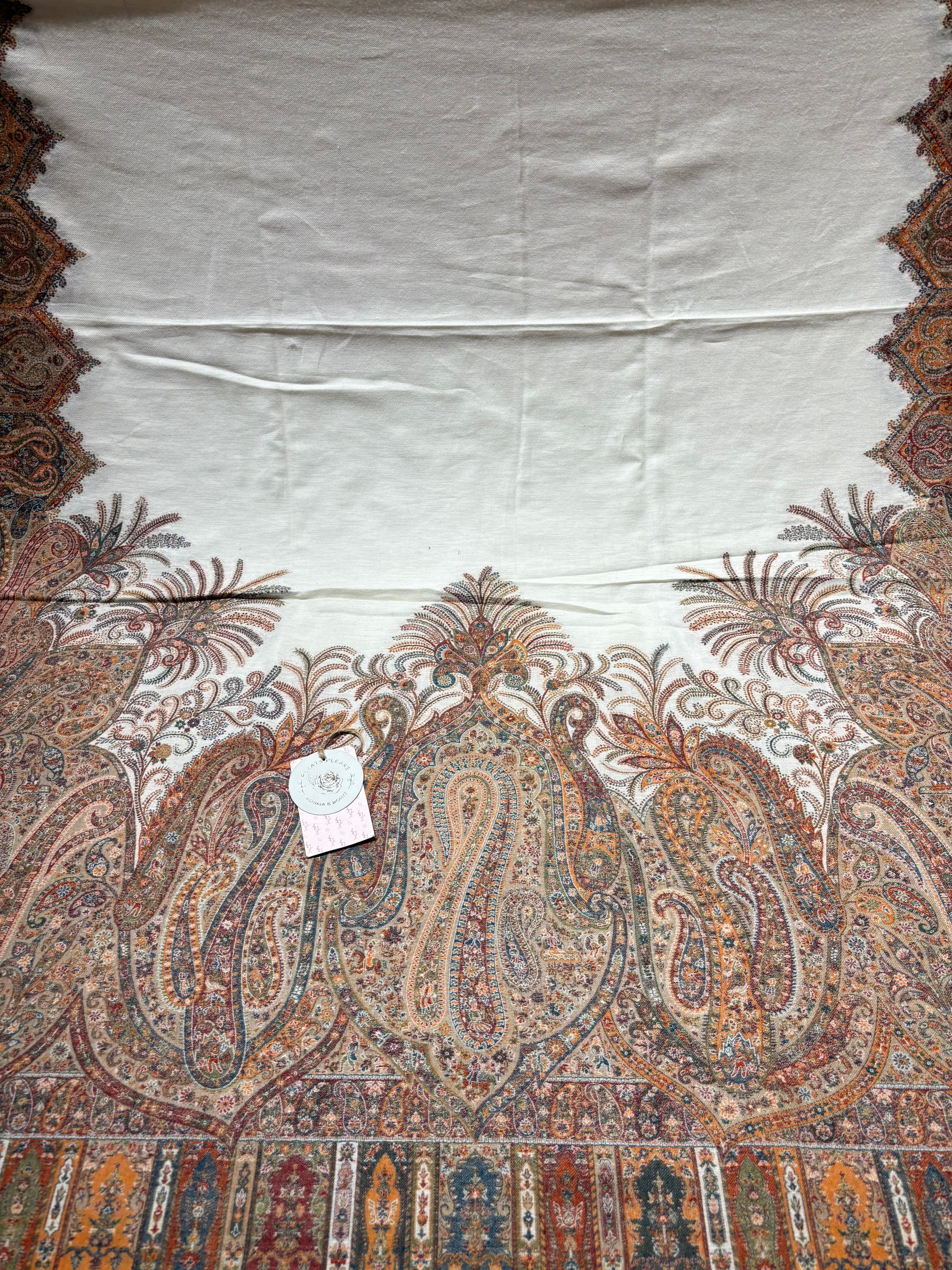 Pearl Bush Woolen Cashmere Shawl