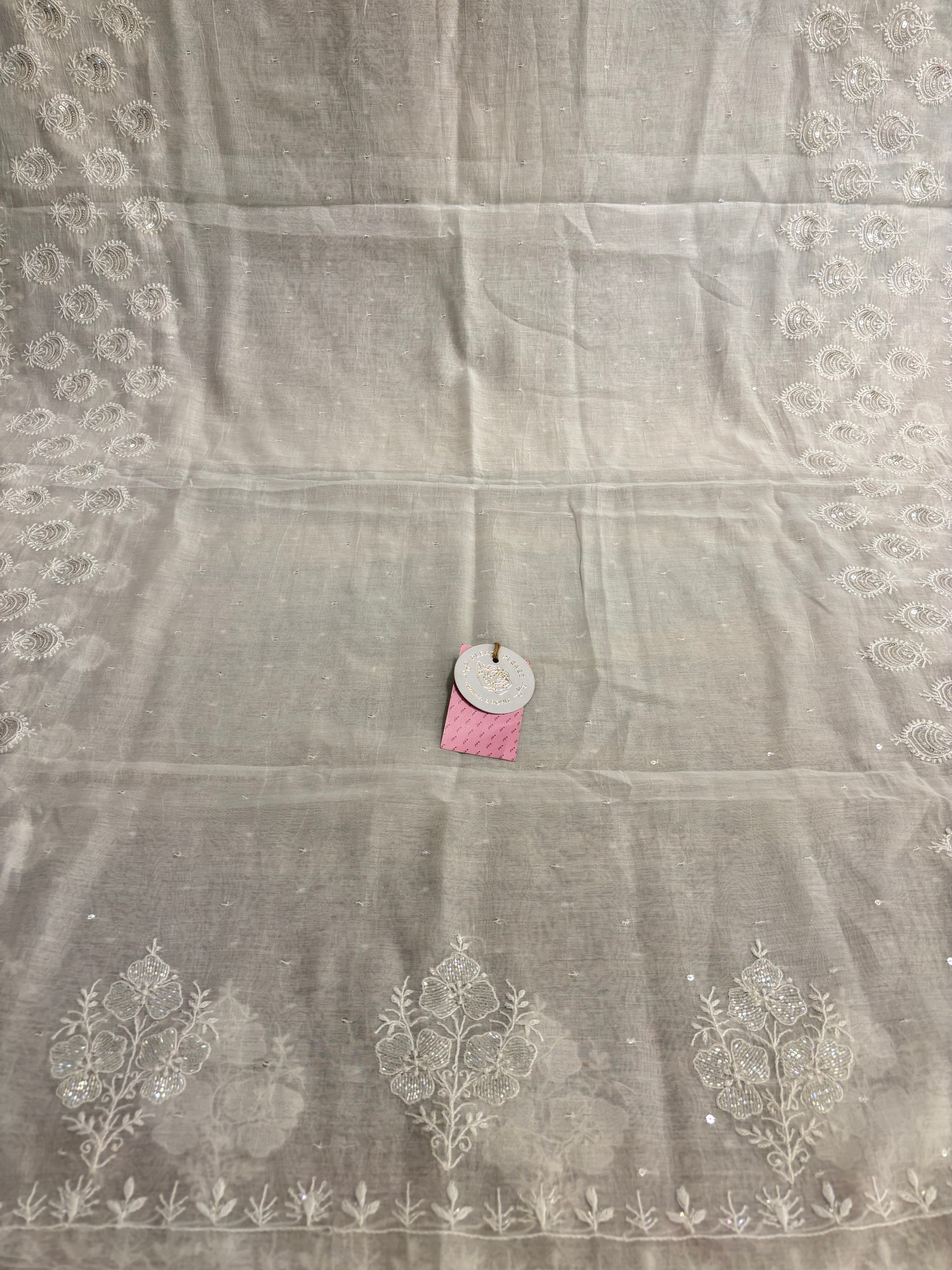 Dyeable Chanderi Chikankari Kurta & Dupatta