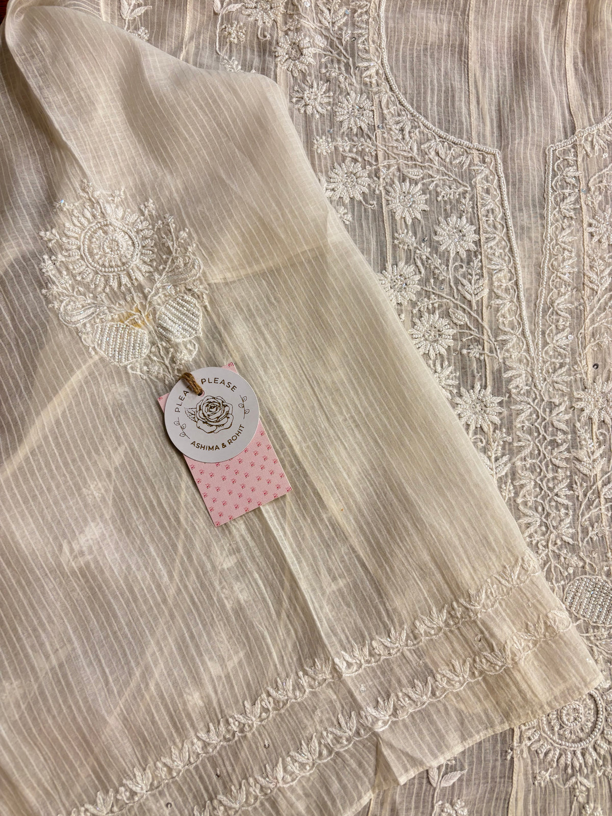 Dyeable Chanderi Mul Chikankari Flared Co-Ord Set