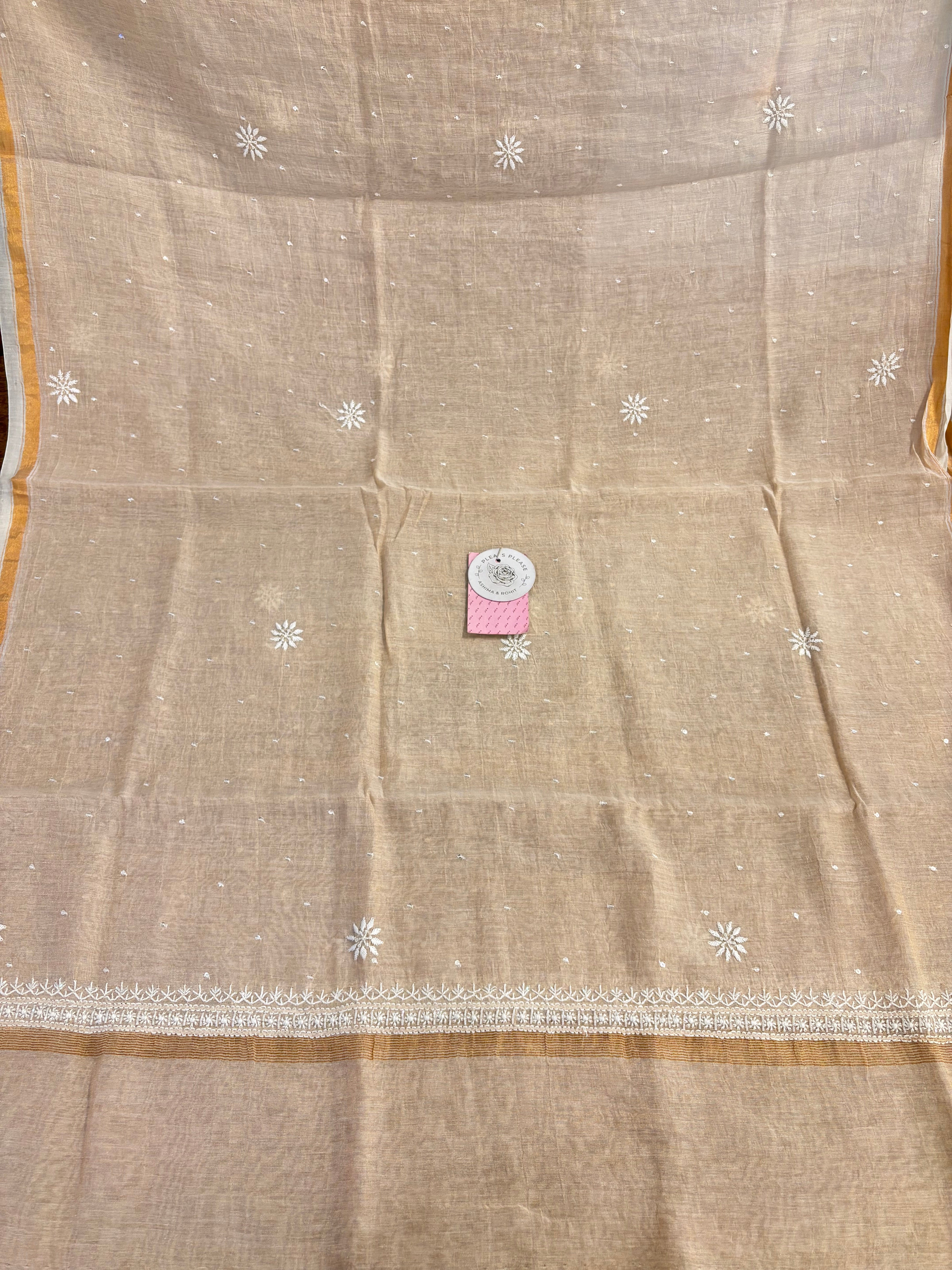 Dyeable Pure Tissue Chikankari Kurta & Dupatta