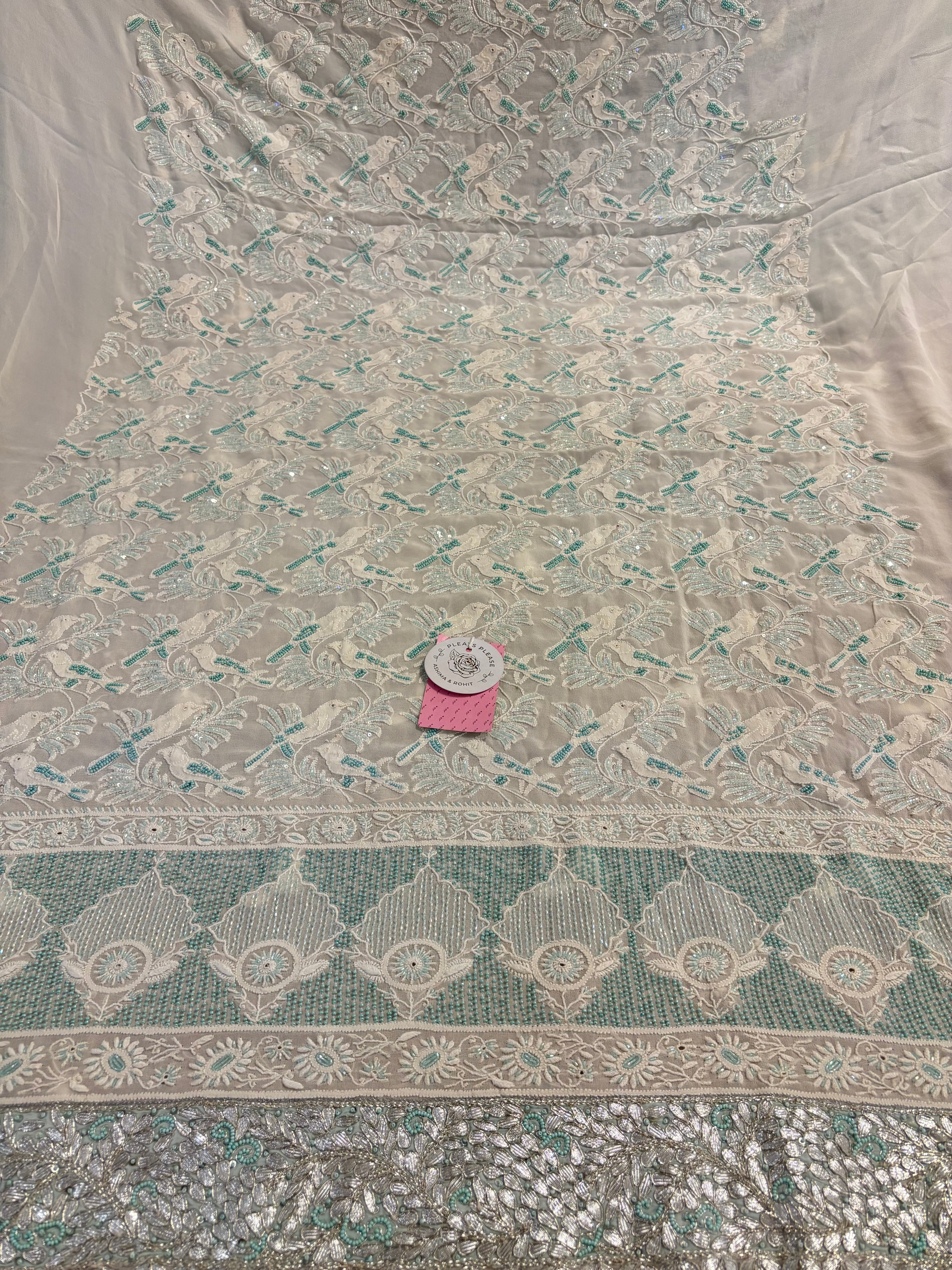 Dyeable Pure & Premium Georgette Gota Patti Chikankari Kurta & Dupatta