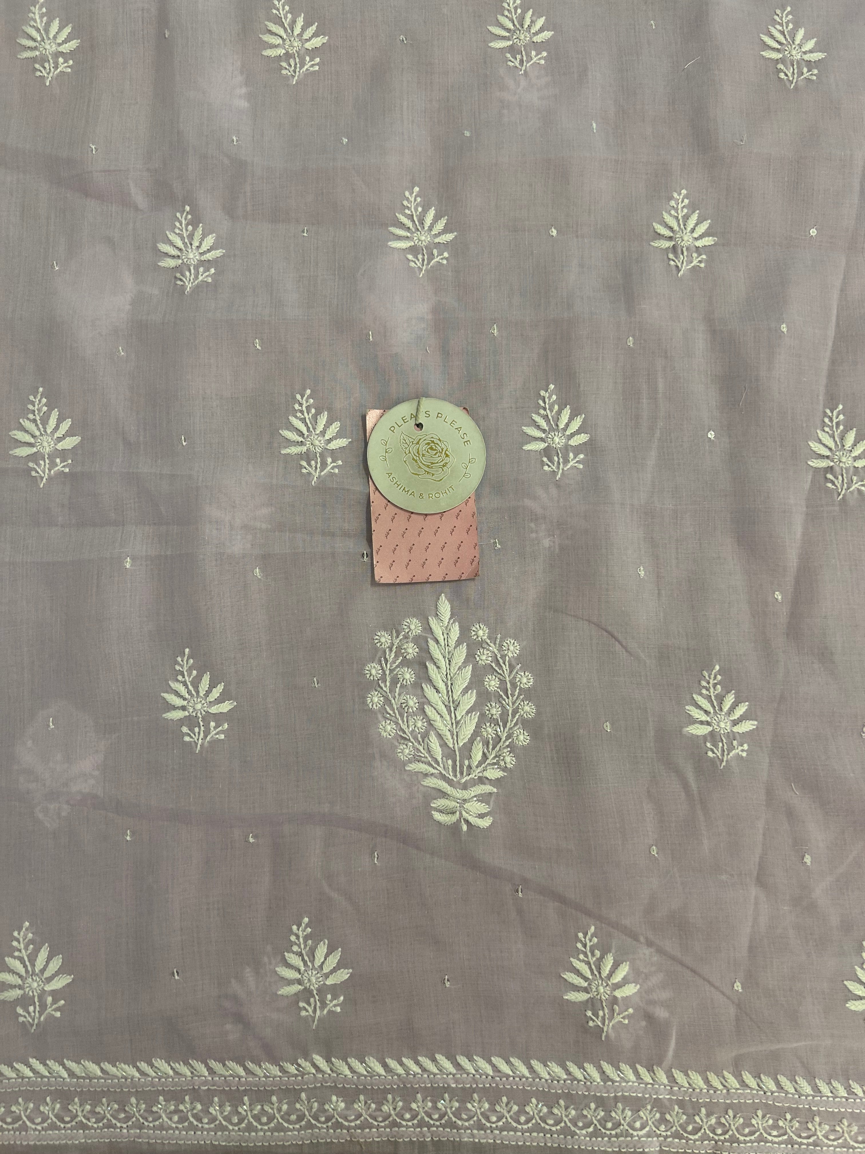 Lilac Mulmul Chikankari Kurta